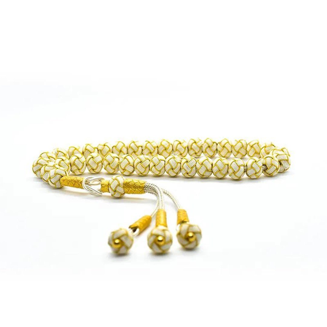 Erkek Gümüş Beyaz Gold Kazaziye Tesbih