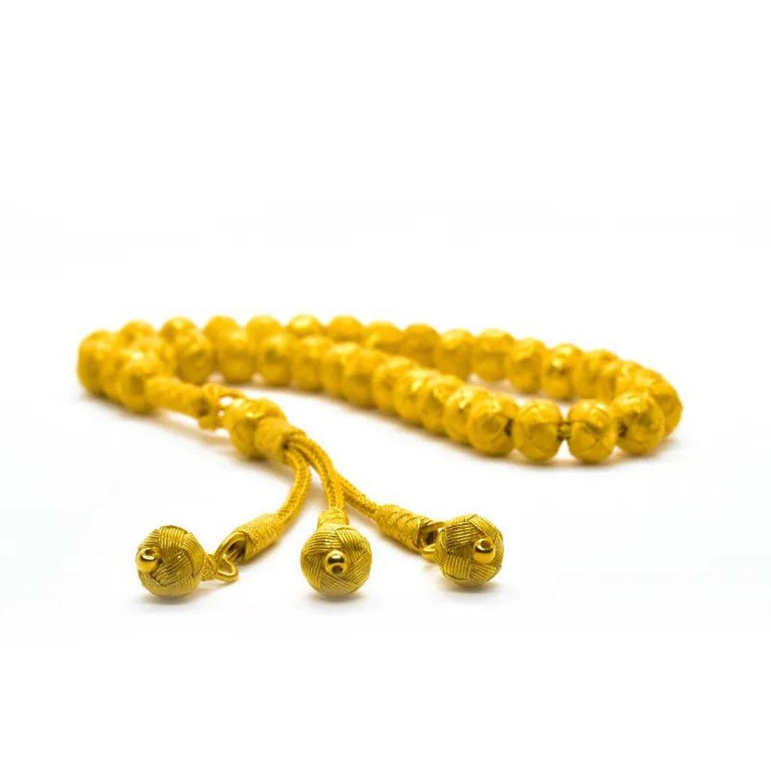 Erkek Gümüş Gold Kazaziye Tesbih