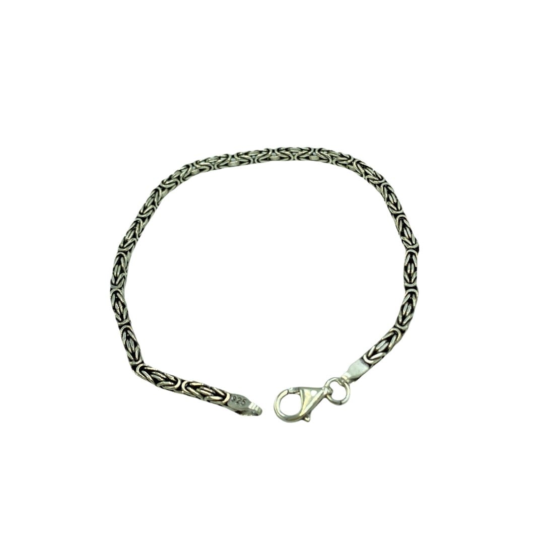 Erkek Gümüş Kral Zincir 3 Mm Bileklik 