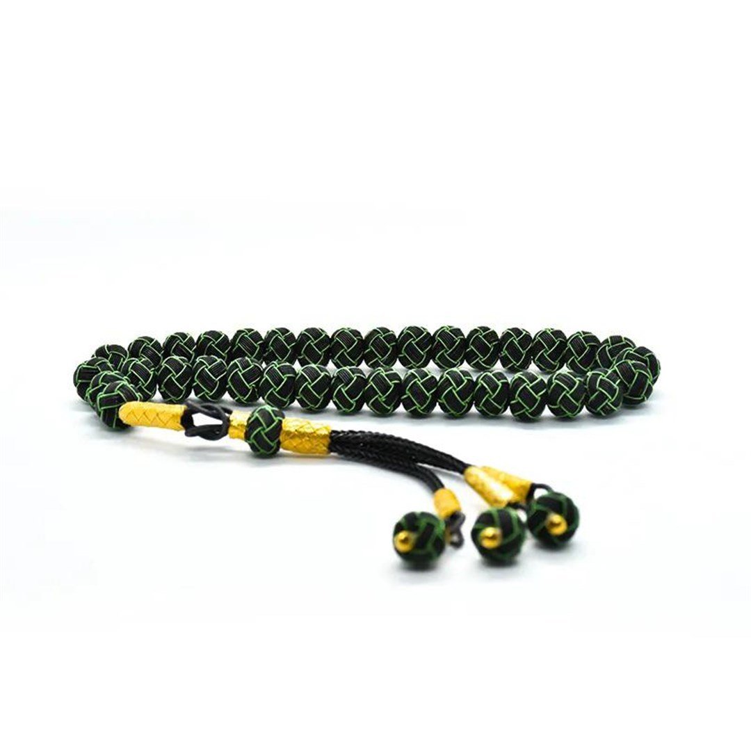 Erkek Gümüş Siyah Yeşil Kazaziye Tesbih