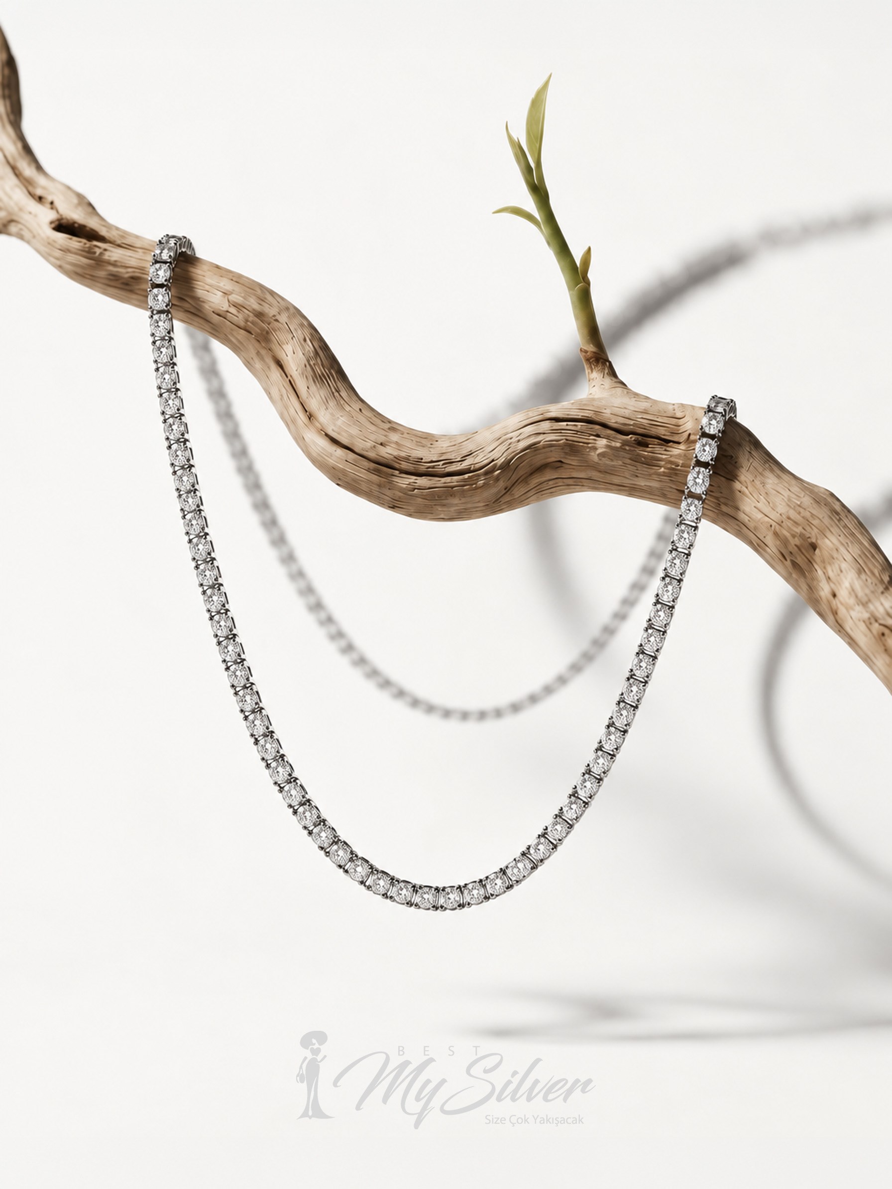 Women's 3mm Waterway Silver Necklace