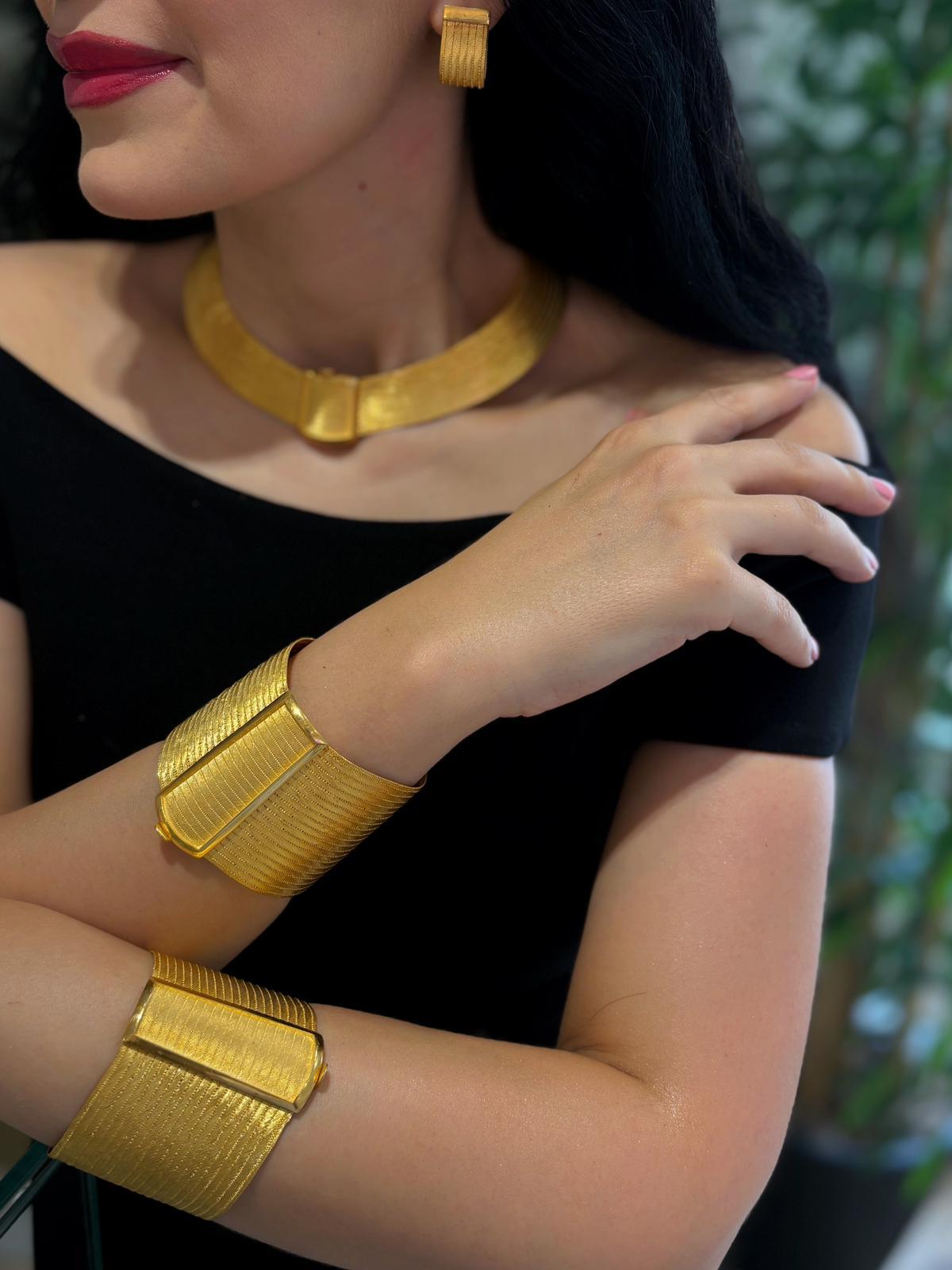 Kadın Gümüş 21 Sıra Çift Bilek Hasır Bileklik ve 9 Sıra Hasır Gerdanlık Ser Takımı