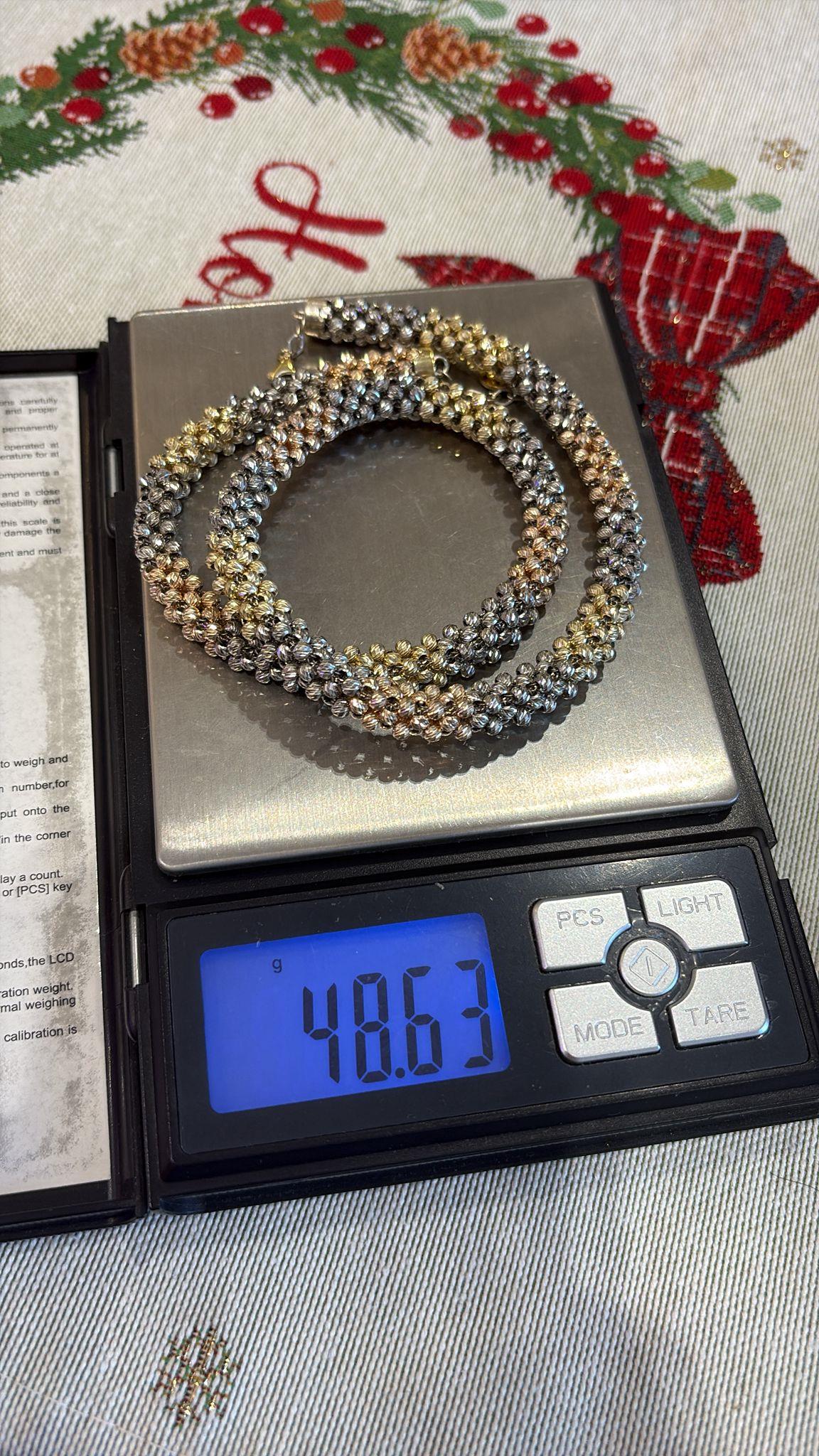 Kadın Gümüş 3 Renkli Dorica Kolye 