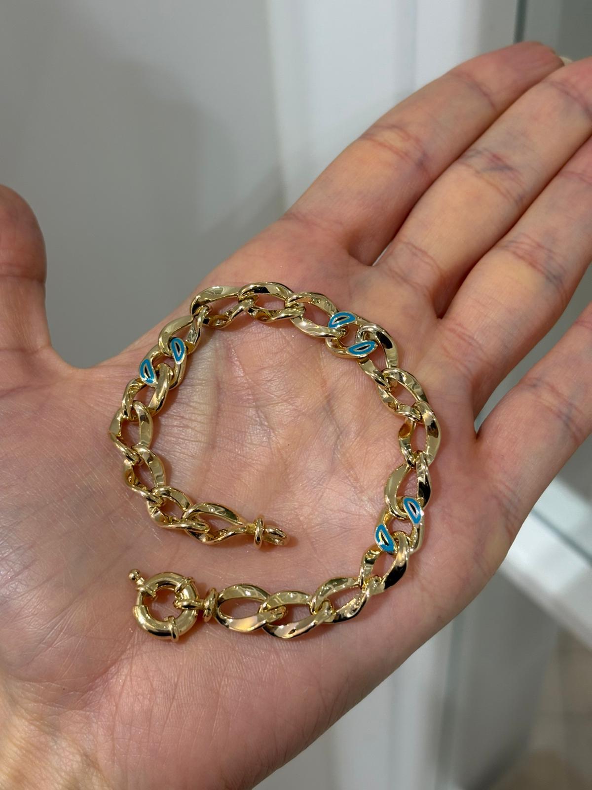 Kadın Gümüş Altın İşçiliği Mineli Gurmet Bileklik2