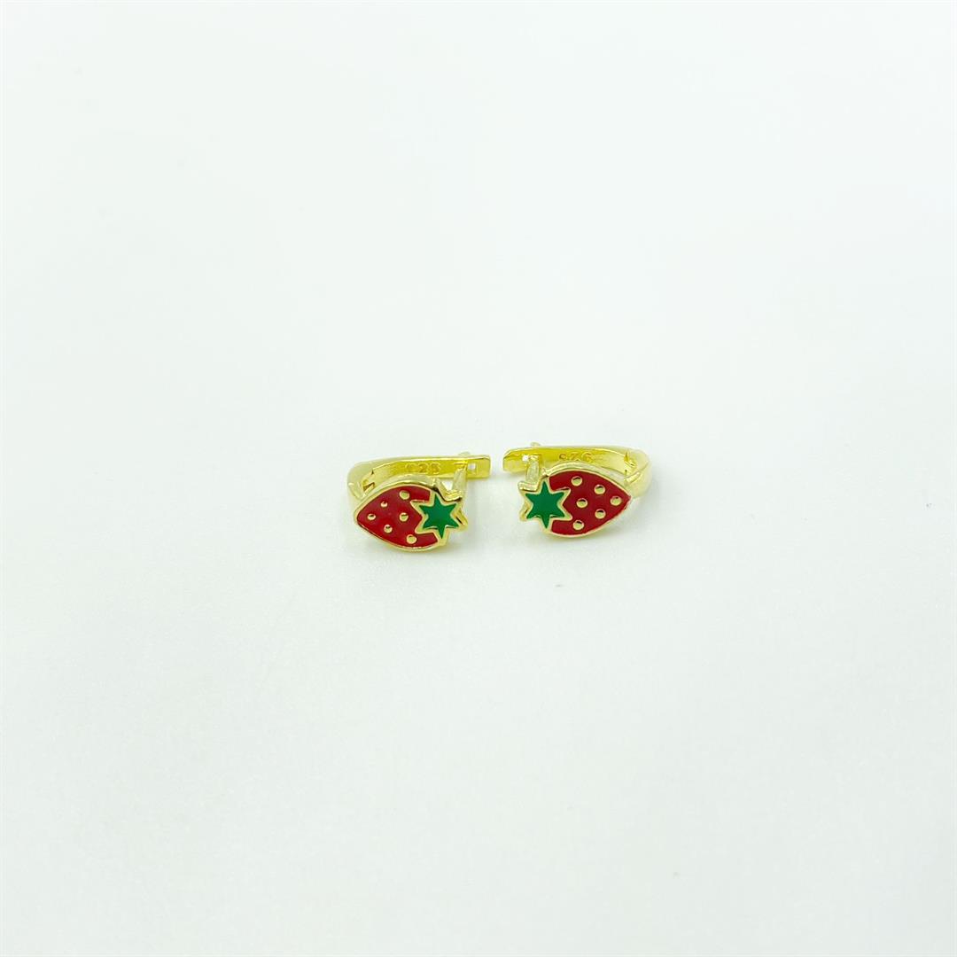 Kadın Gümüş Çilekli Çocuk Küpesi