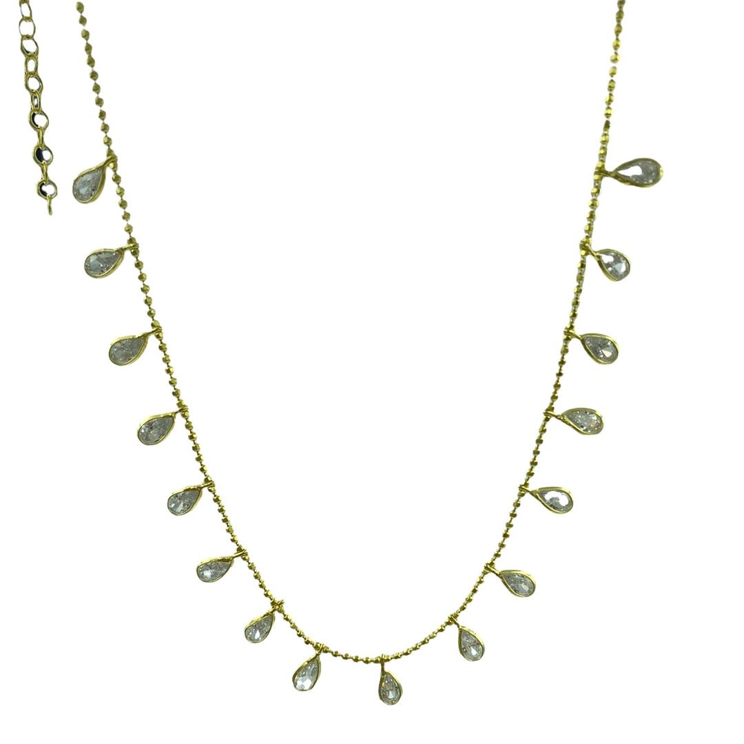 Kadın Gümüş Damla Taşlı Hal Hal