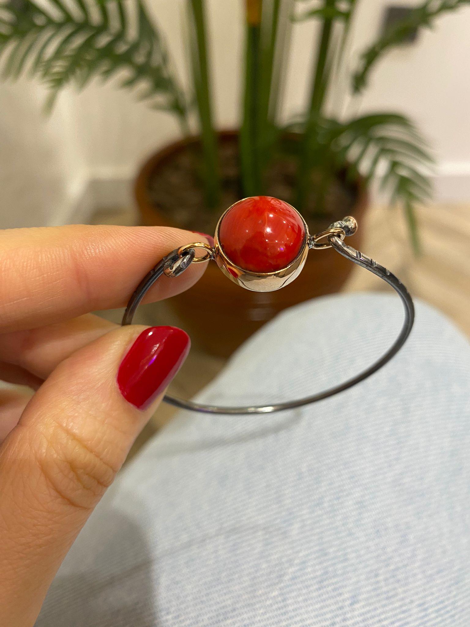 Kadın Gümüş Doğal Taşlı Tasarım Bileklik 4646