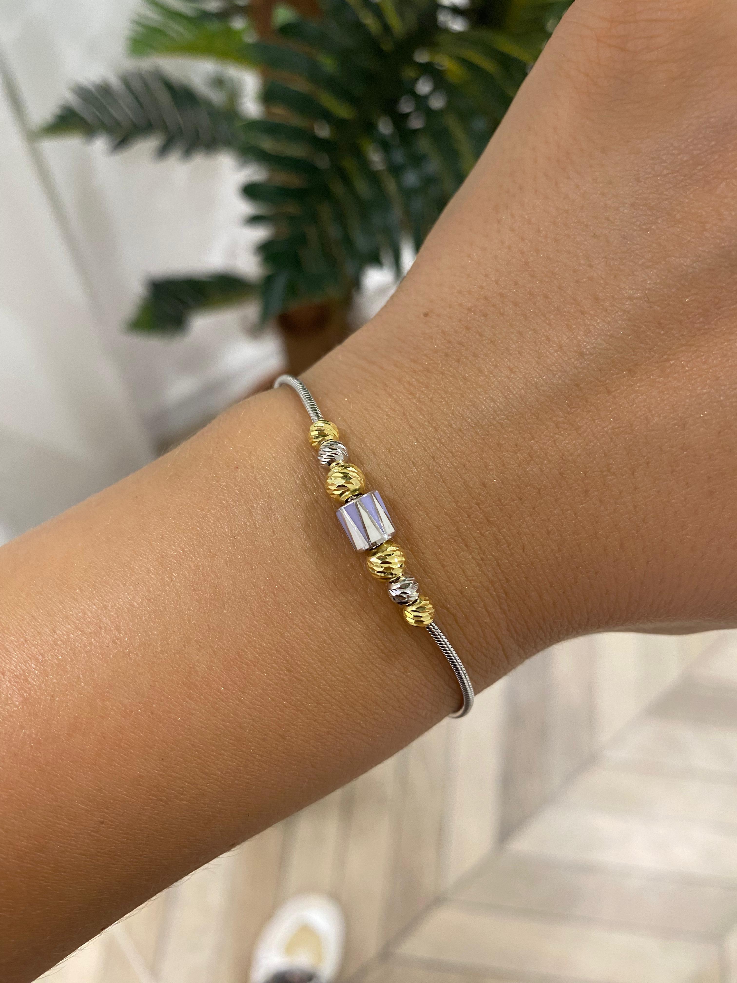 Kadın Gümüş Doricalı Lila Silindir Bileklik