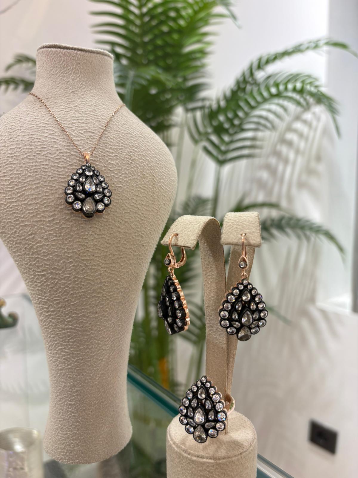 Kadın Gümüş Elmas Montür Set Takımı