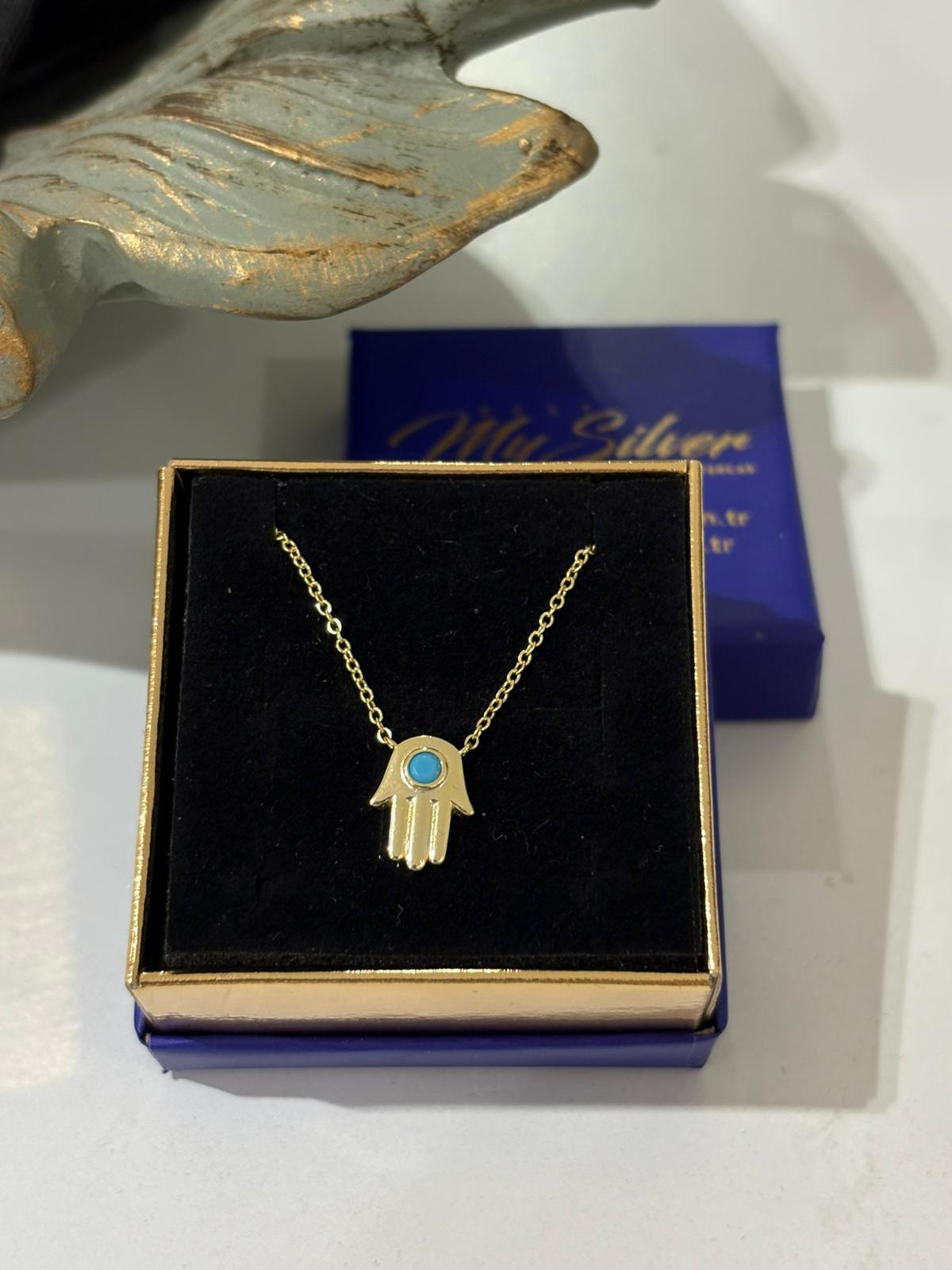 Kadın Gümüş Fatma Ana Eli Kolye