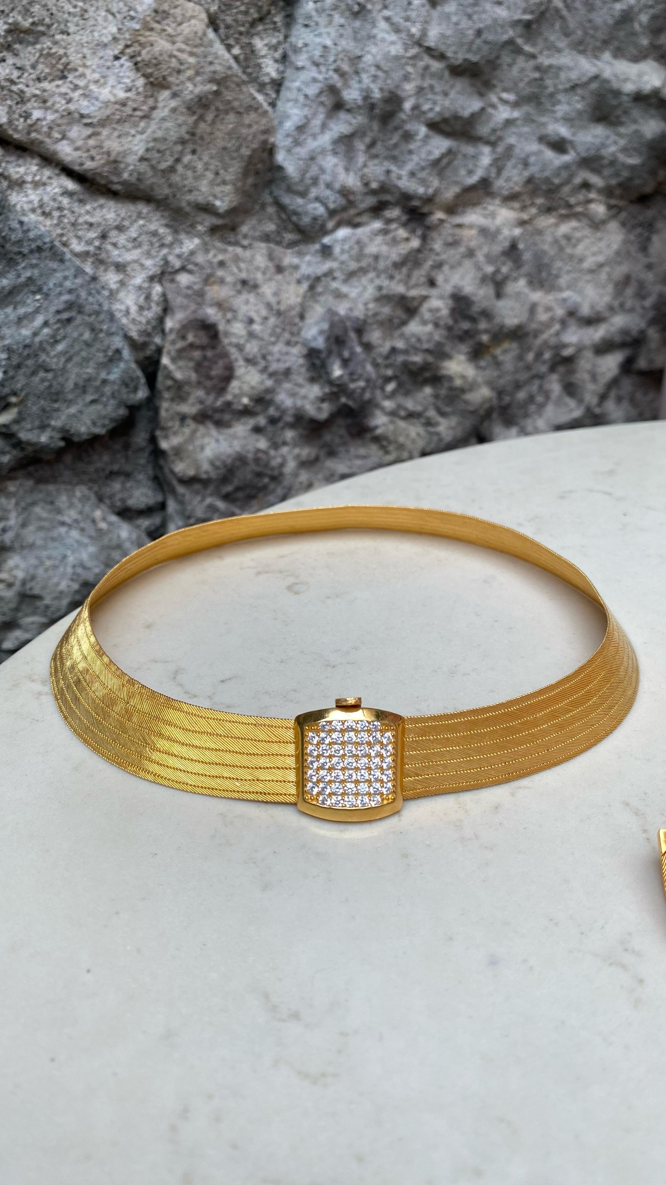 Kadın Gümüş Full Taşlı 7 Sıra Trabzon Hasır Gerdanlık 2721