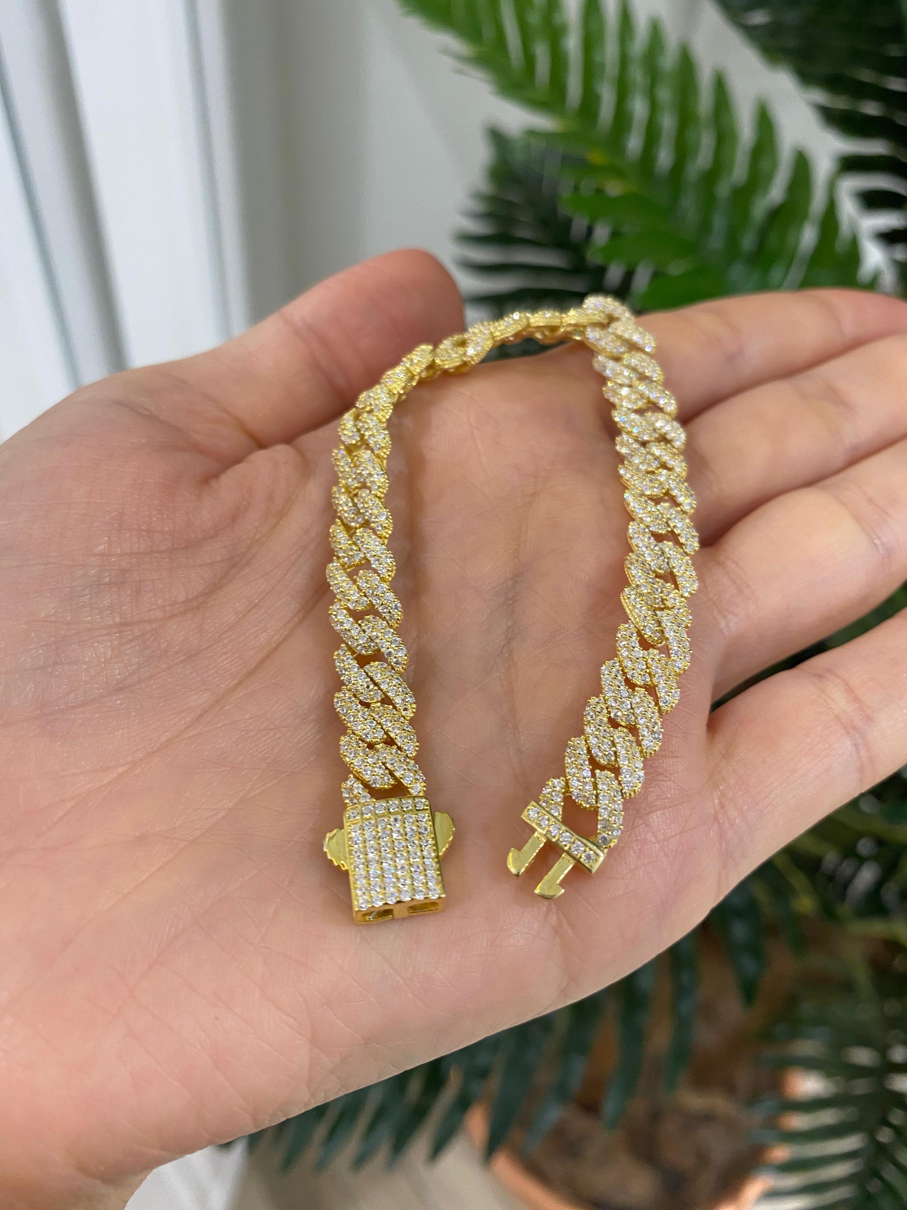 Kadın Gümüş Gold Gurmet Taşlı Bileklik 5212