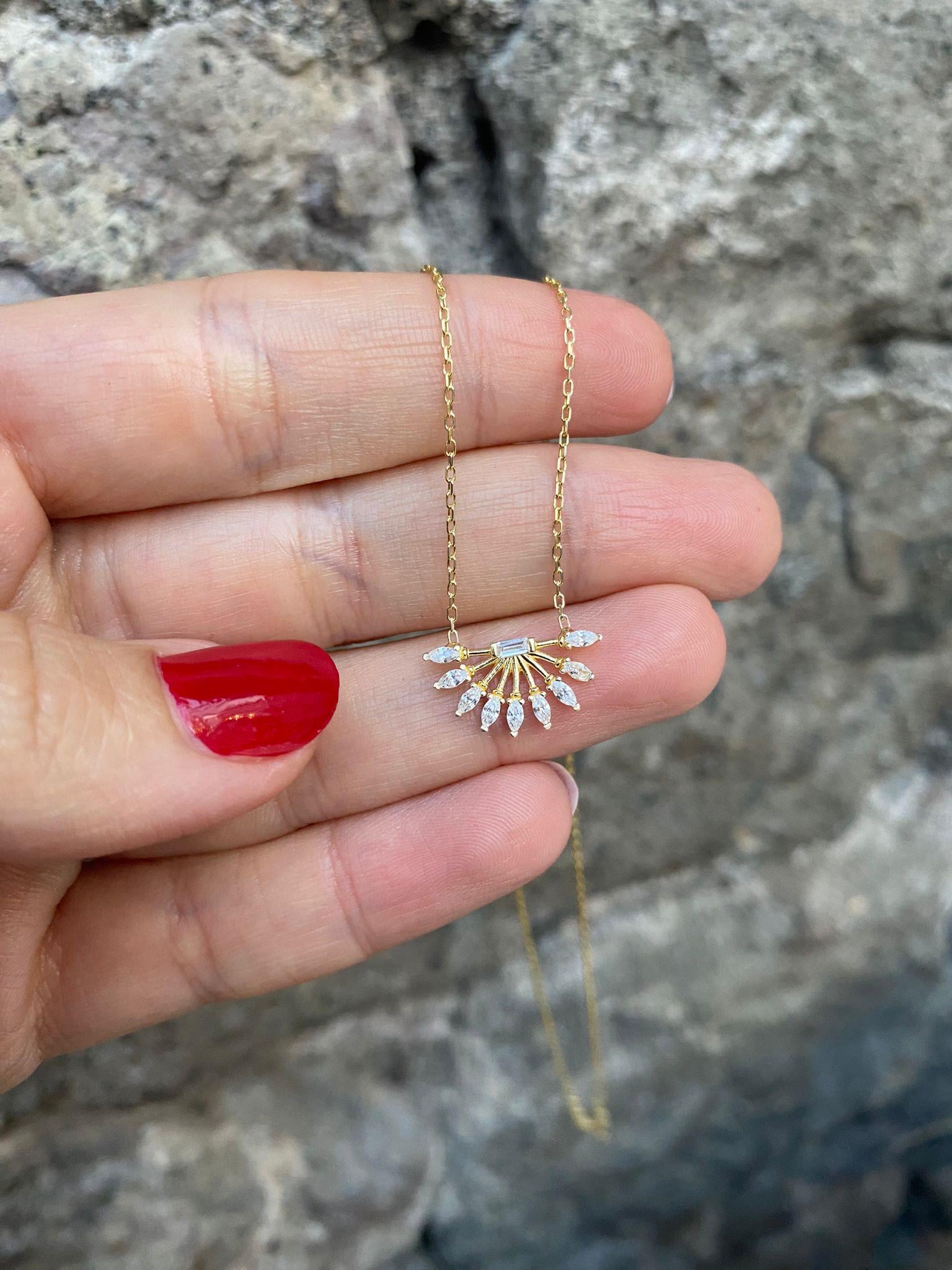 Kadın Gümüş Gold İthal Tasarım Kolye 5938