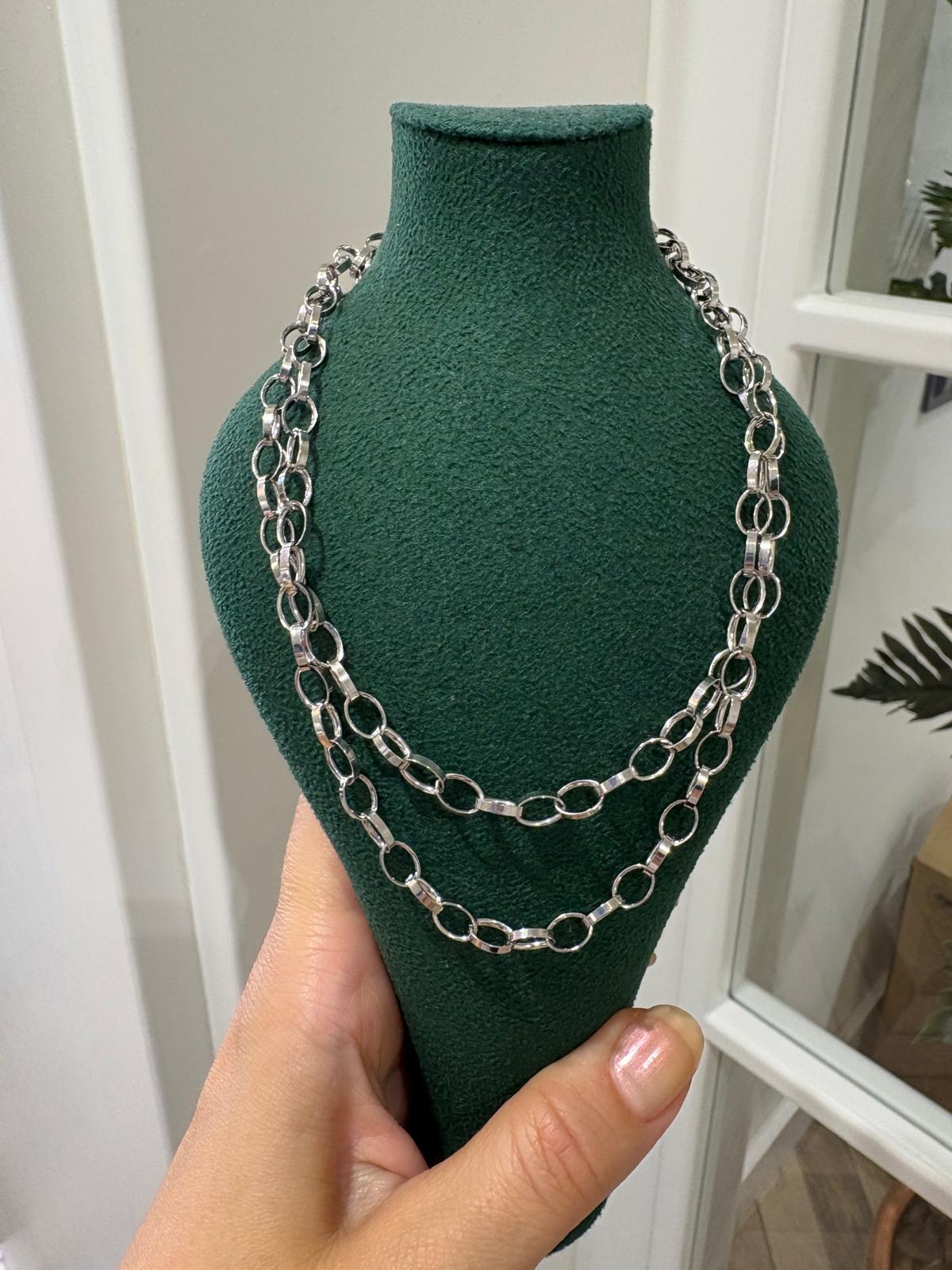 Kadın Gümüş Halkalı Zincir Kolye