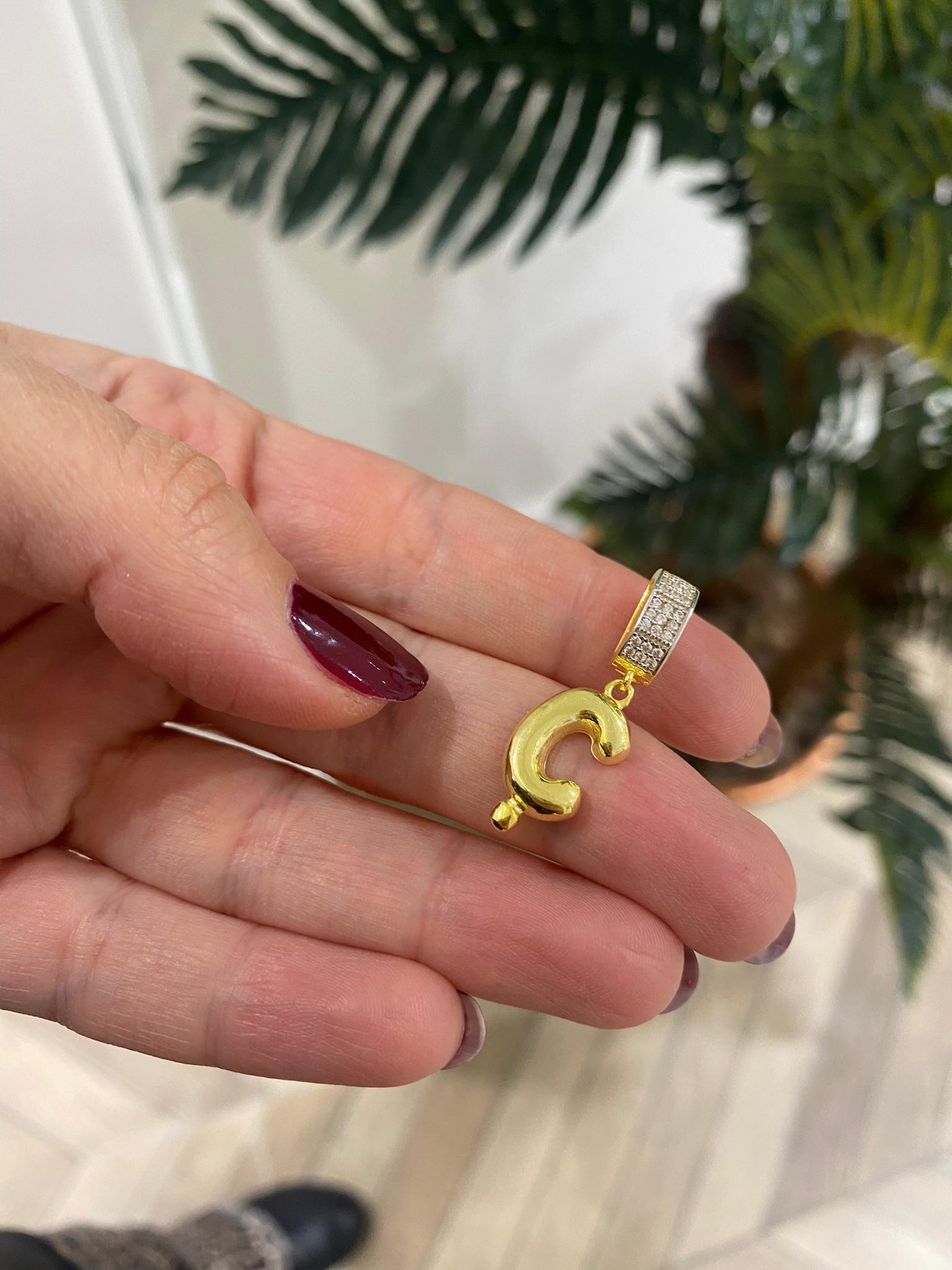 Kadın Gümüş Harf Charm