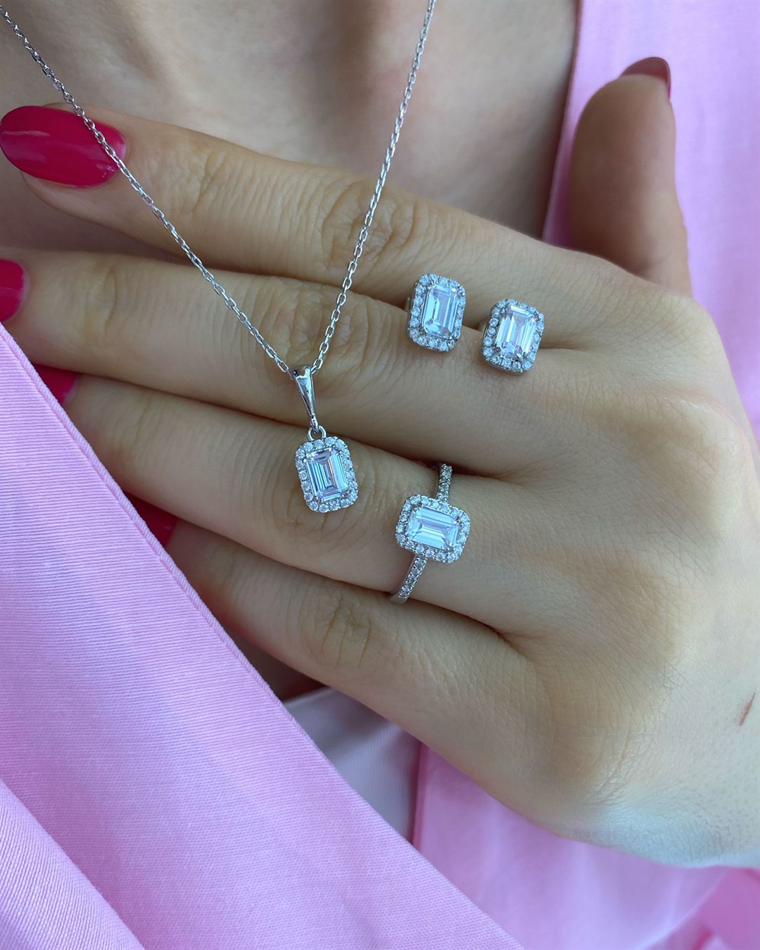 Kadın Gümüş İnce Baget Set