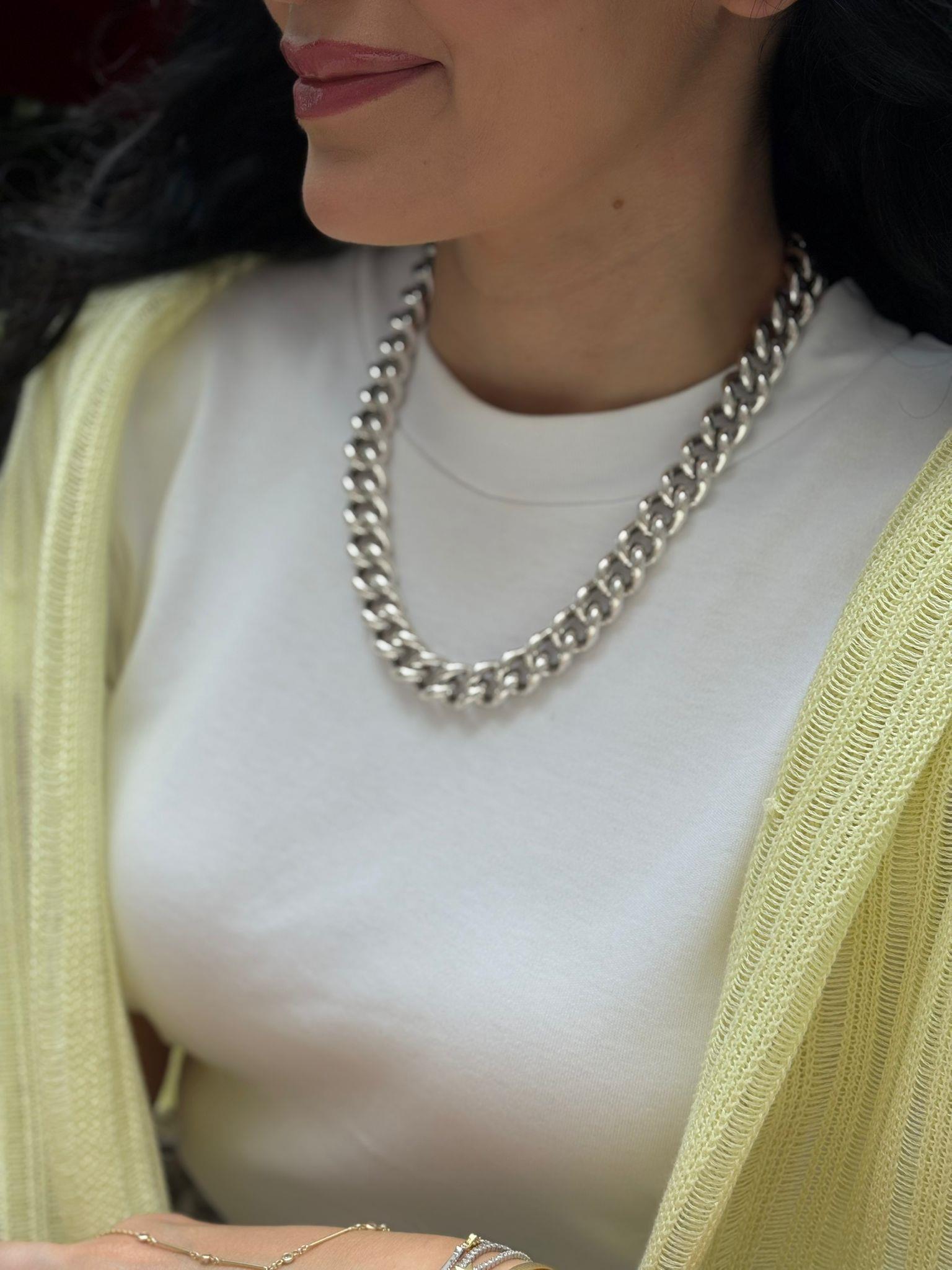 Kadın Gümüş Kalın Gurmet Kolye