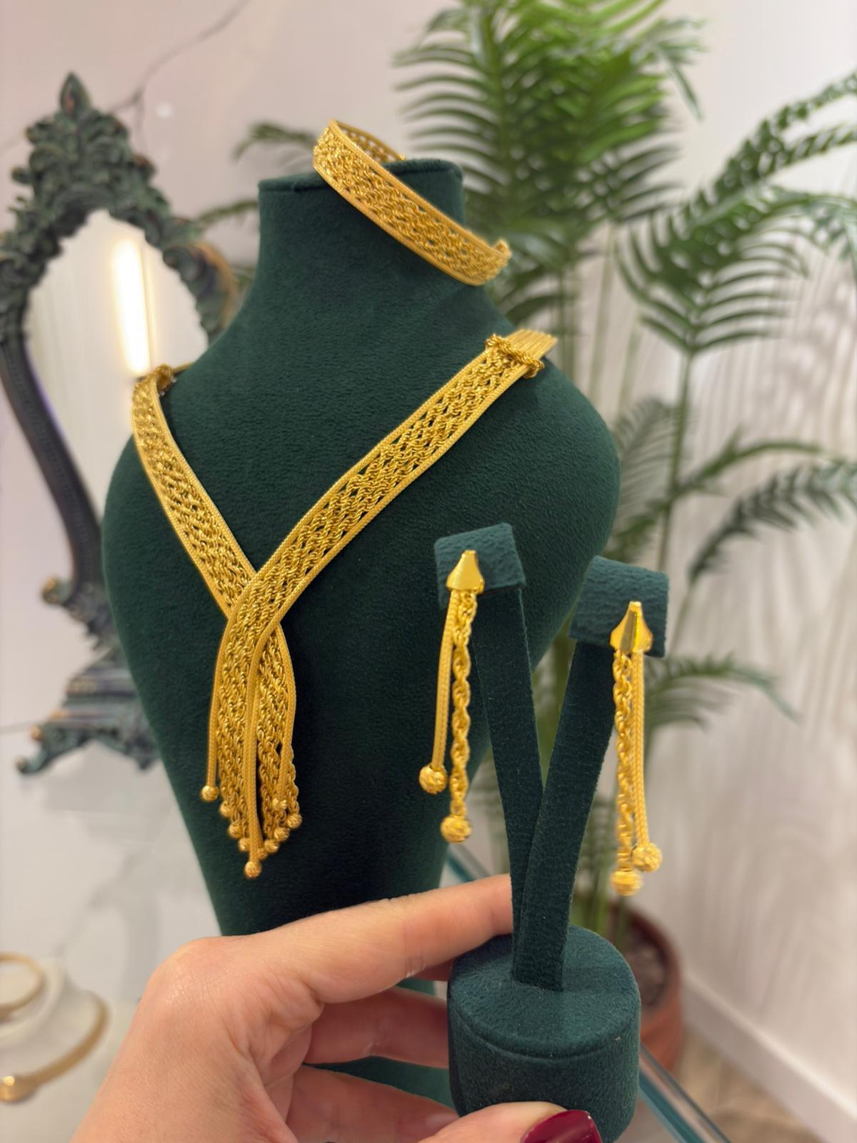 Kadın Gümüş Kayzen Düğün Set Takımı