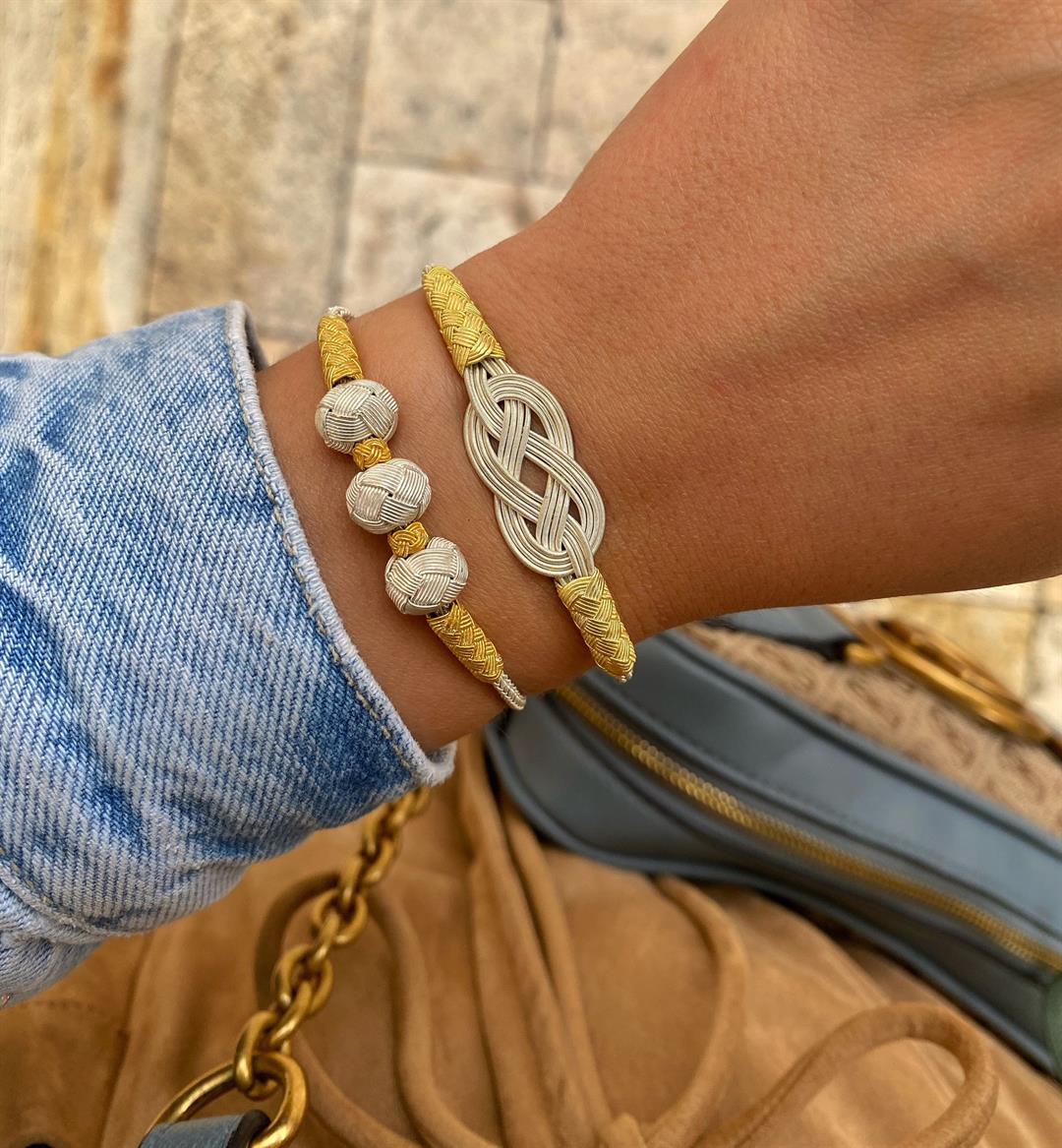 Kadın Gümüş Kazaziye Bileklik Kombin 5942