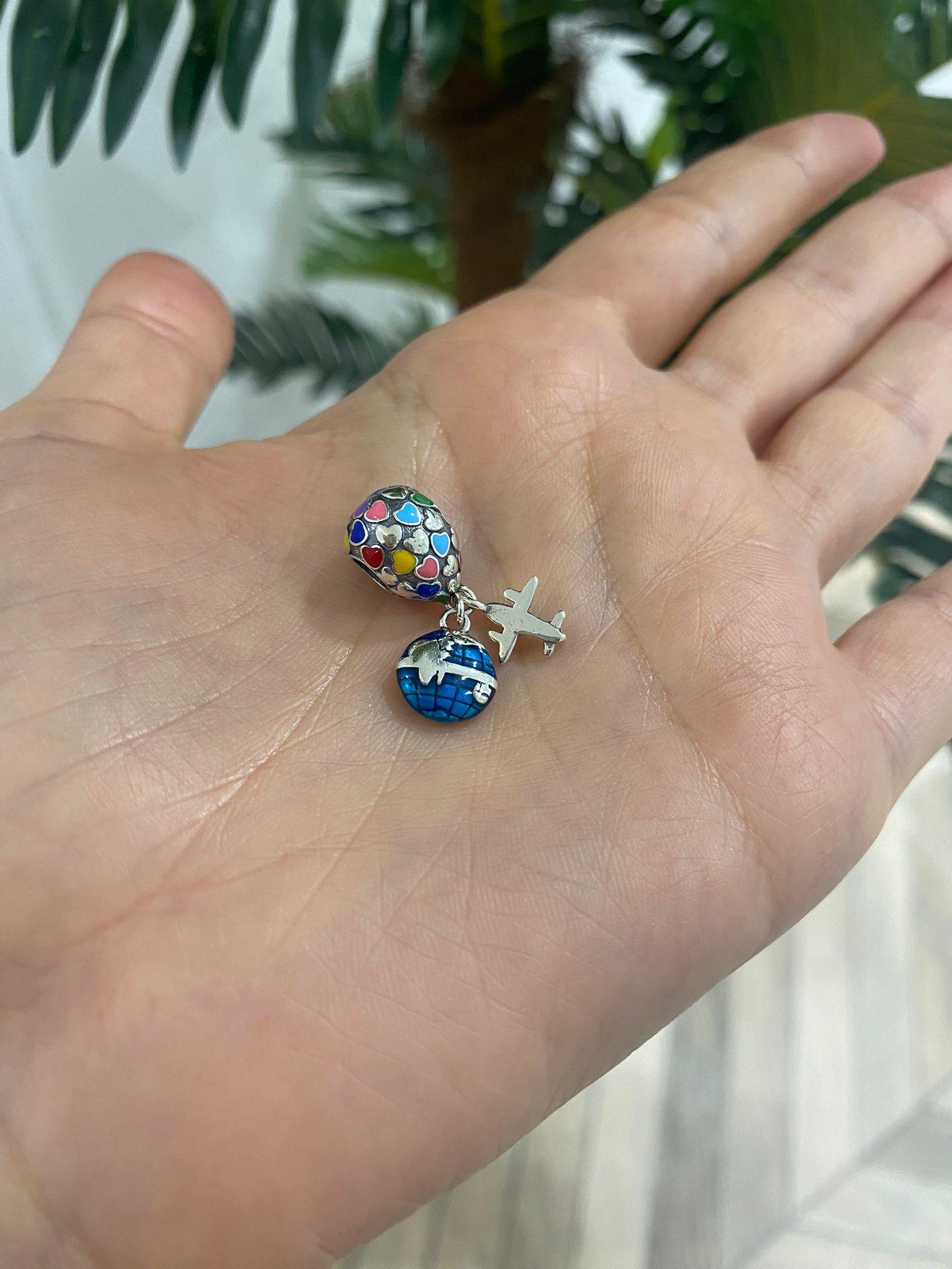 Kadın Gümüş Mavi Zirkon Taşlı Charm
