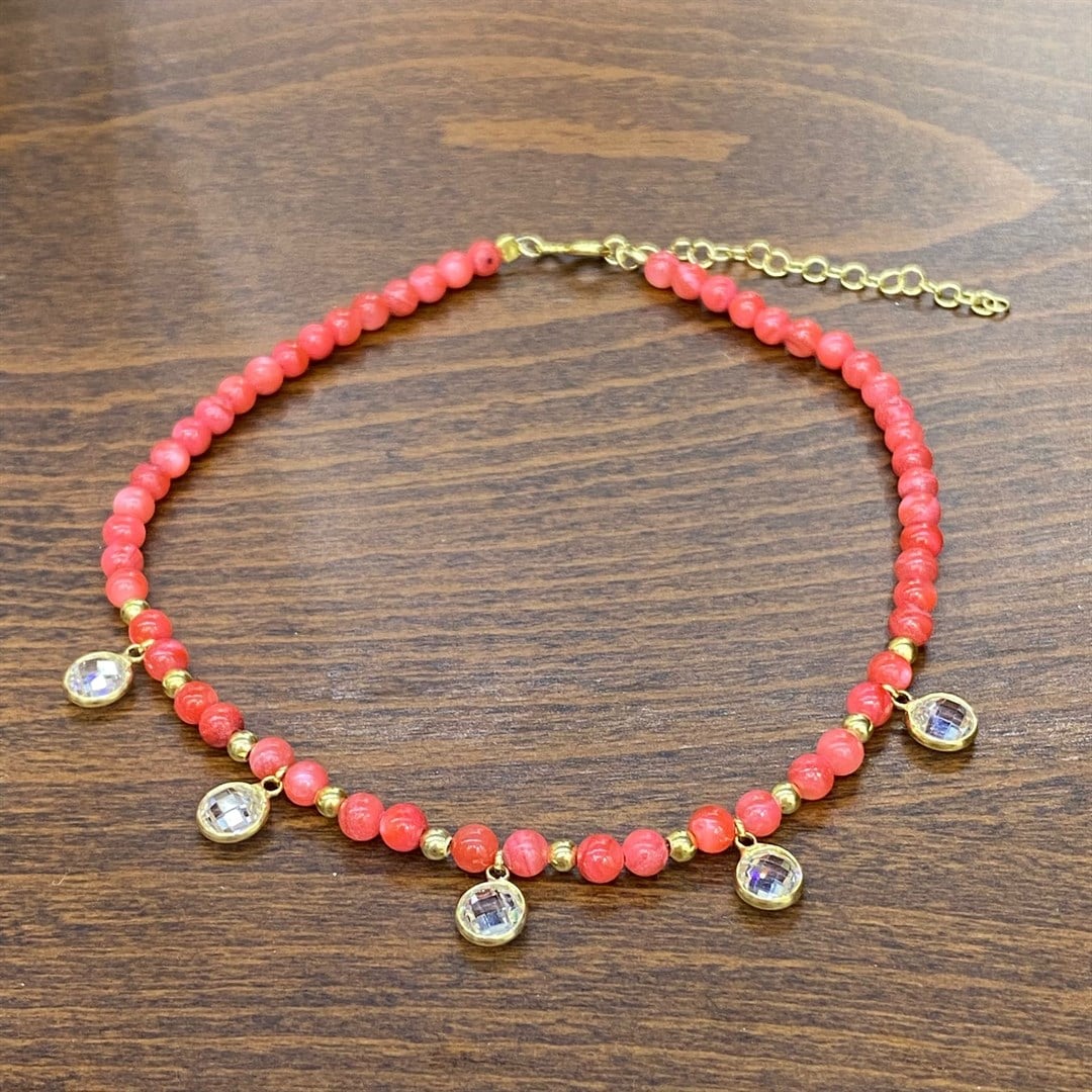 Kadın Gümüş Mercan Doğaş Taşlı Halhal