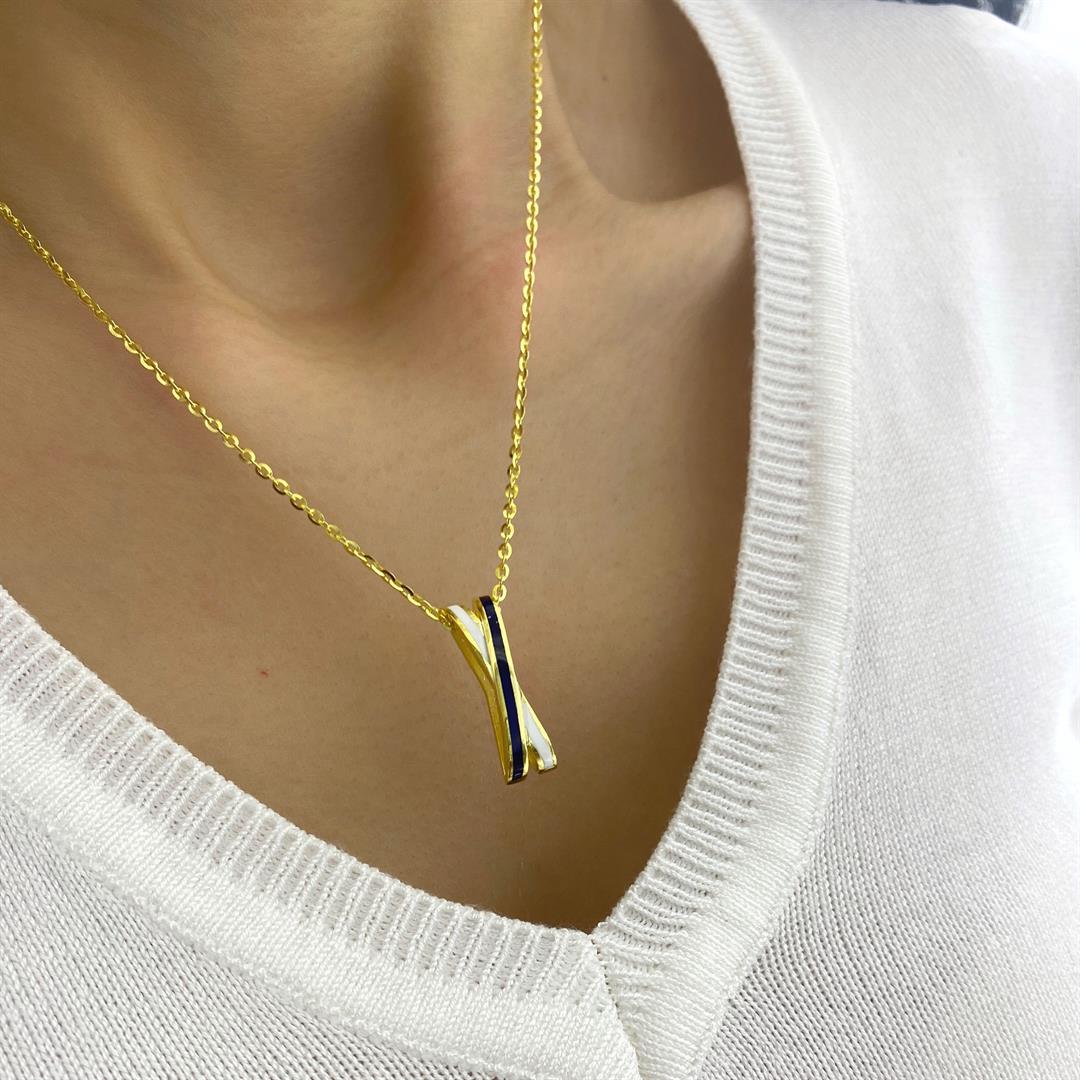 Kadın Gümüş Mineli Tasarım Kolye