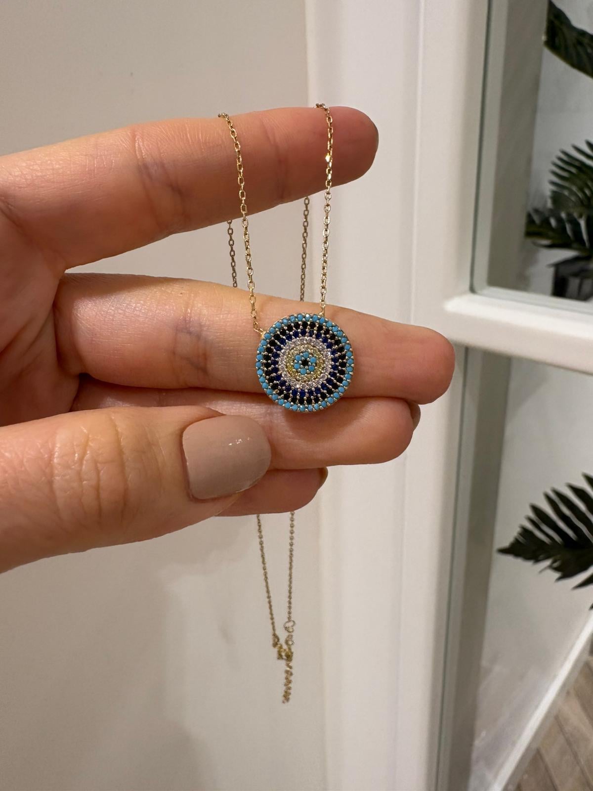 Kadın Gümüş Nazar Boncuklu Kolye