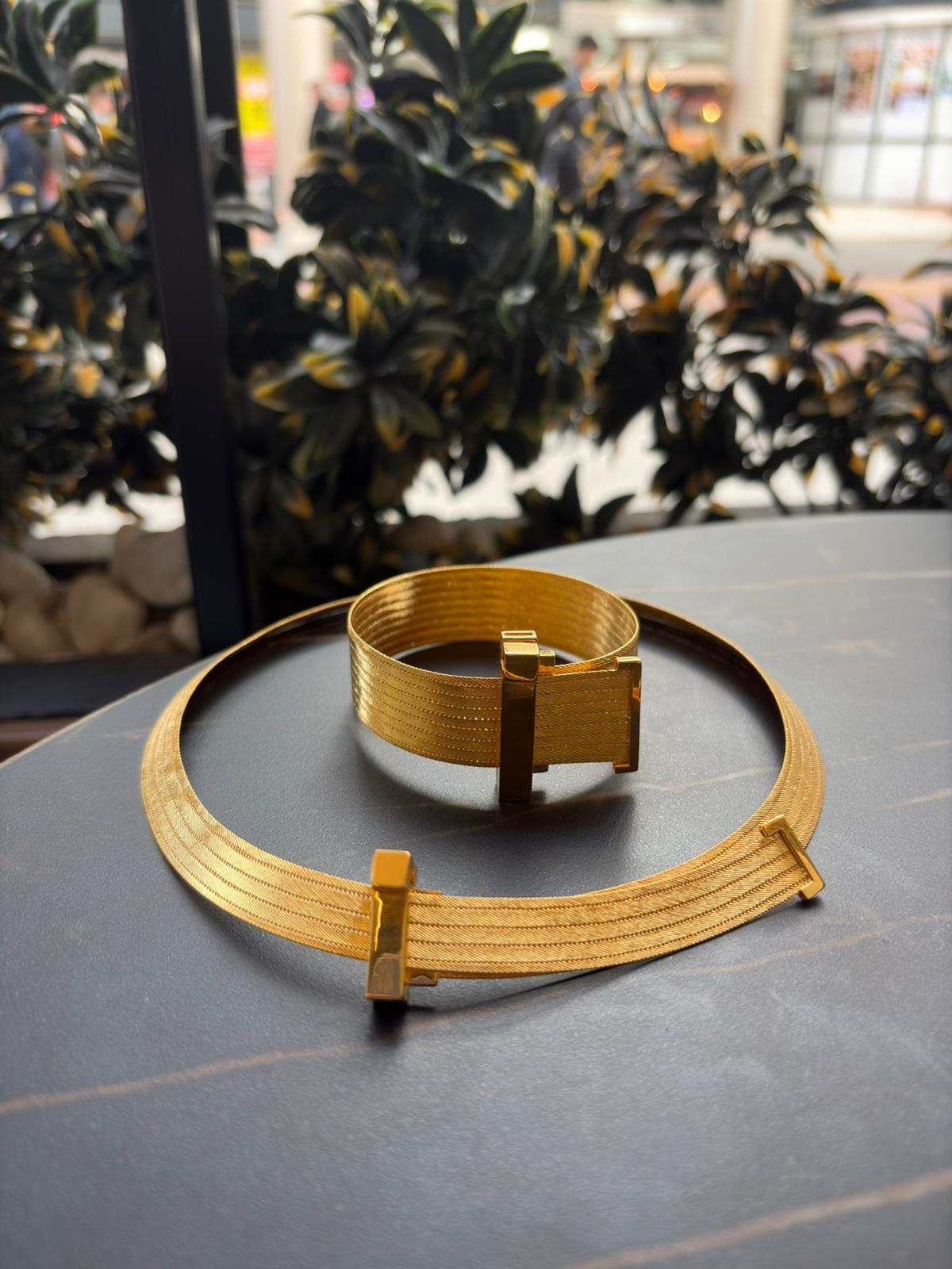 Kadın Gümüş Özel Tasarım 9 Sıra Bileklik 5 Sıra Gerdanlık Set Takımı