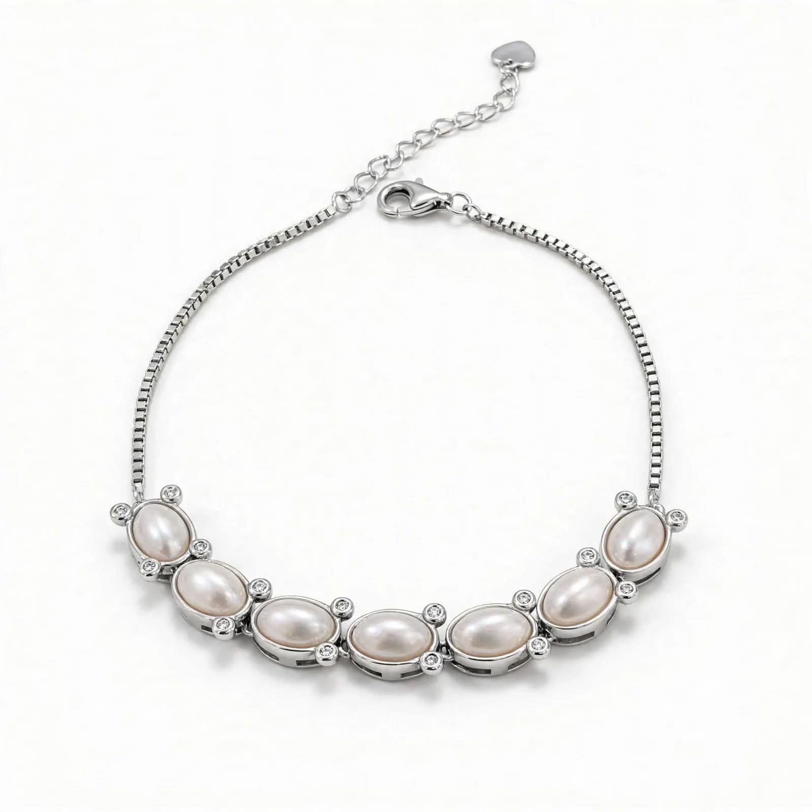 Kadın Gümüş Sıra İnci Bileklik