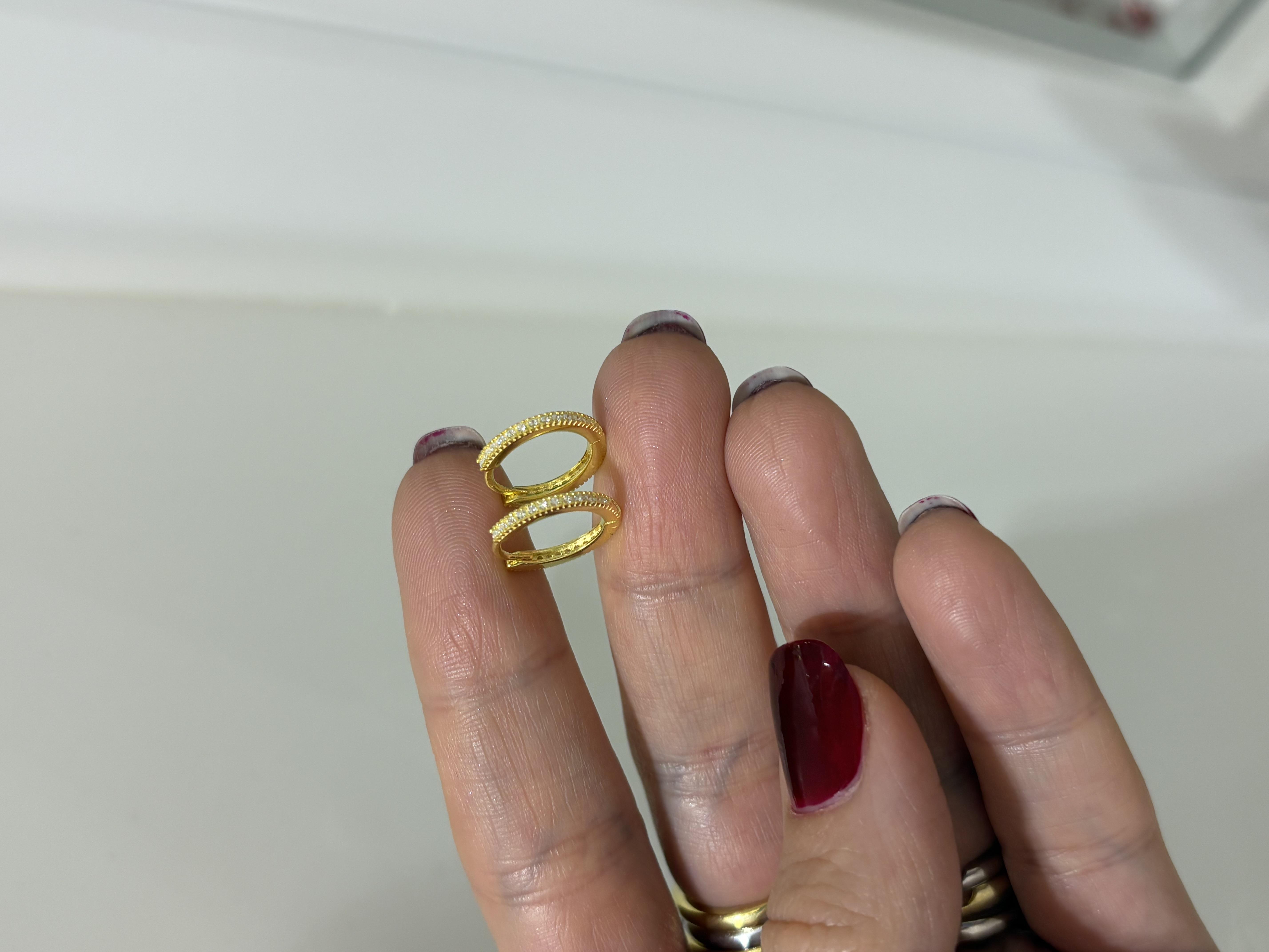 Kadın Gümüş Taşlı Halka Küpe