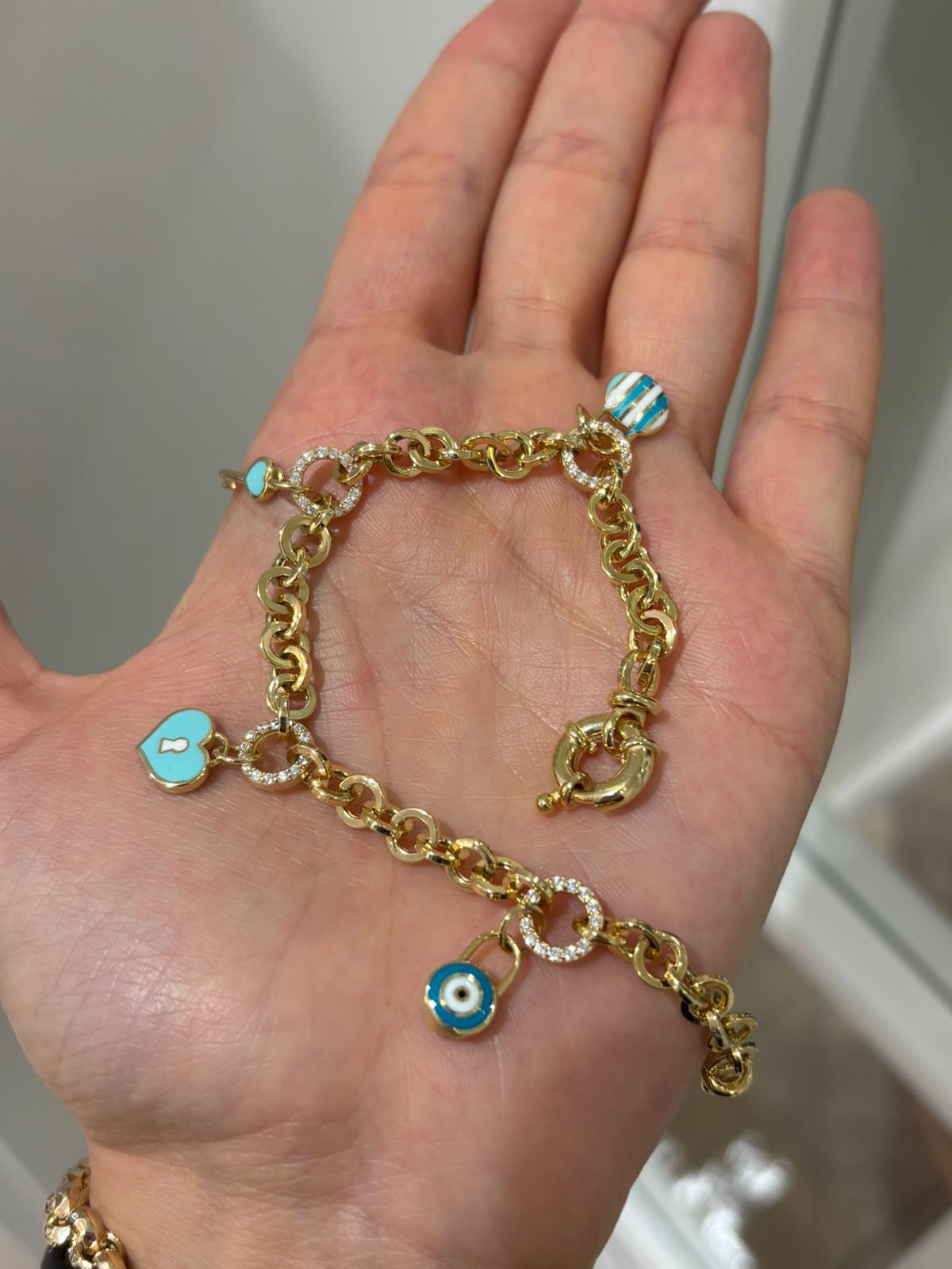 Kadın Gümüş Taşlı Şans Bileklik 