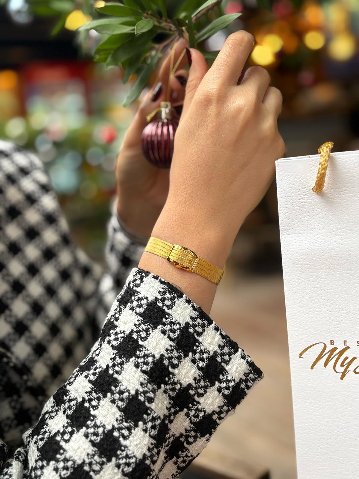 Kadın Trabzon Hasır 5 Sıra Gümüş Bileklik