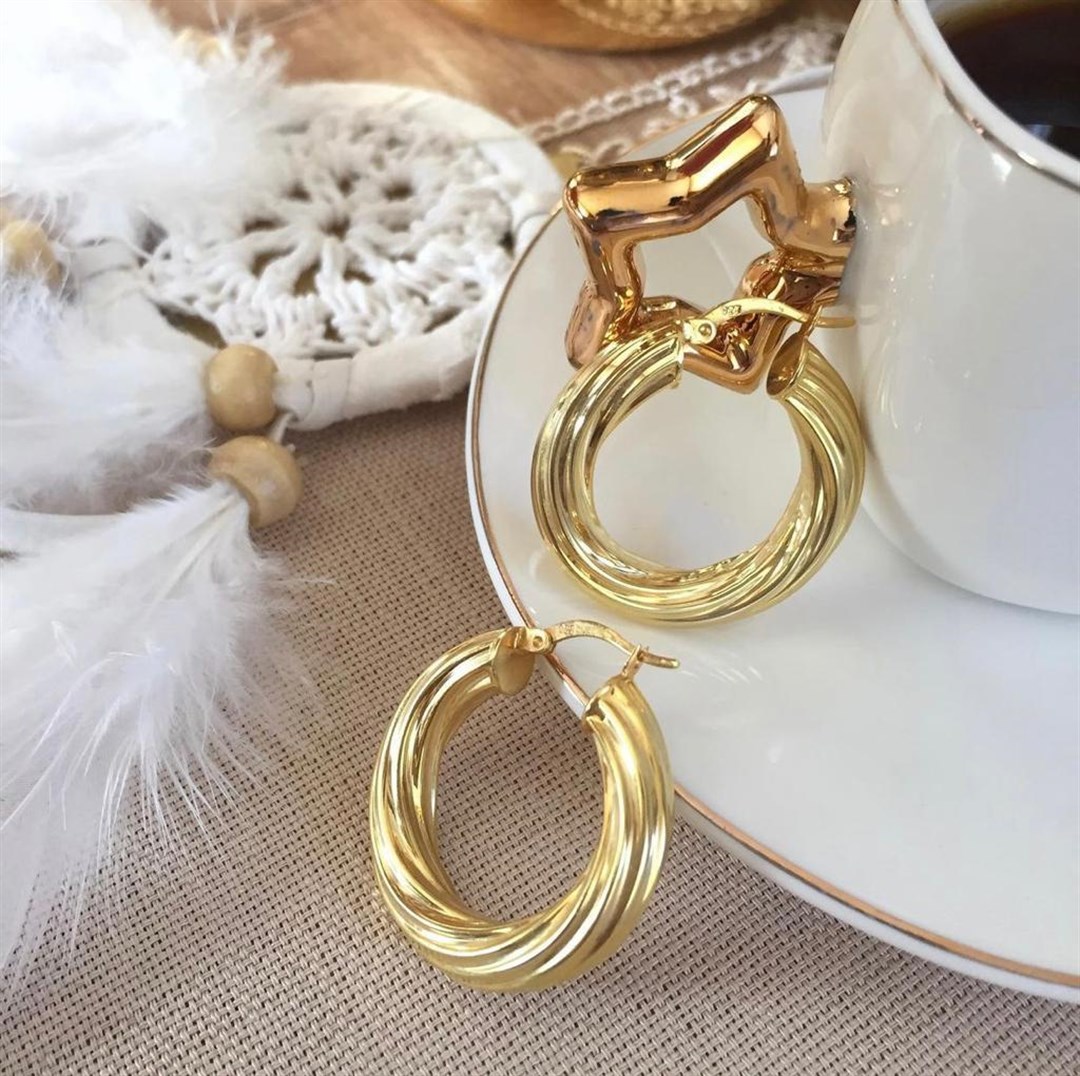 Kadın Gümüş Vintage Burgu Küpe