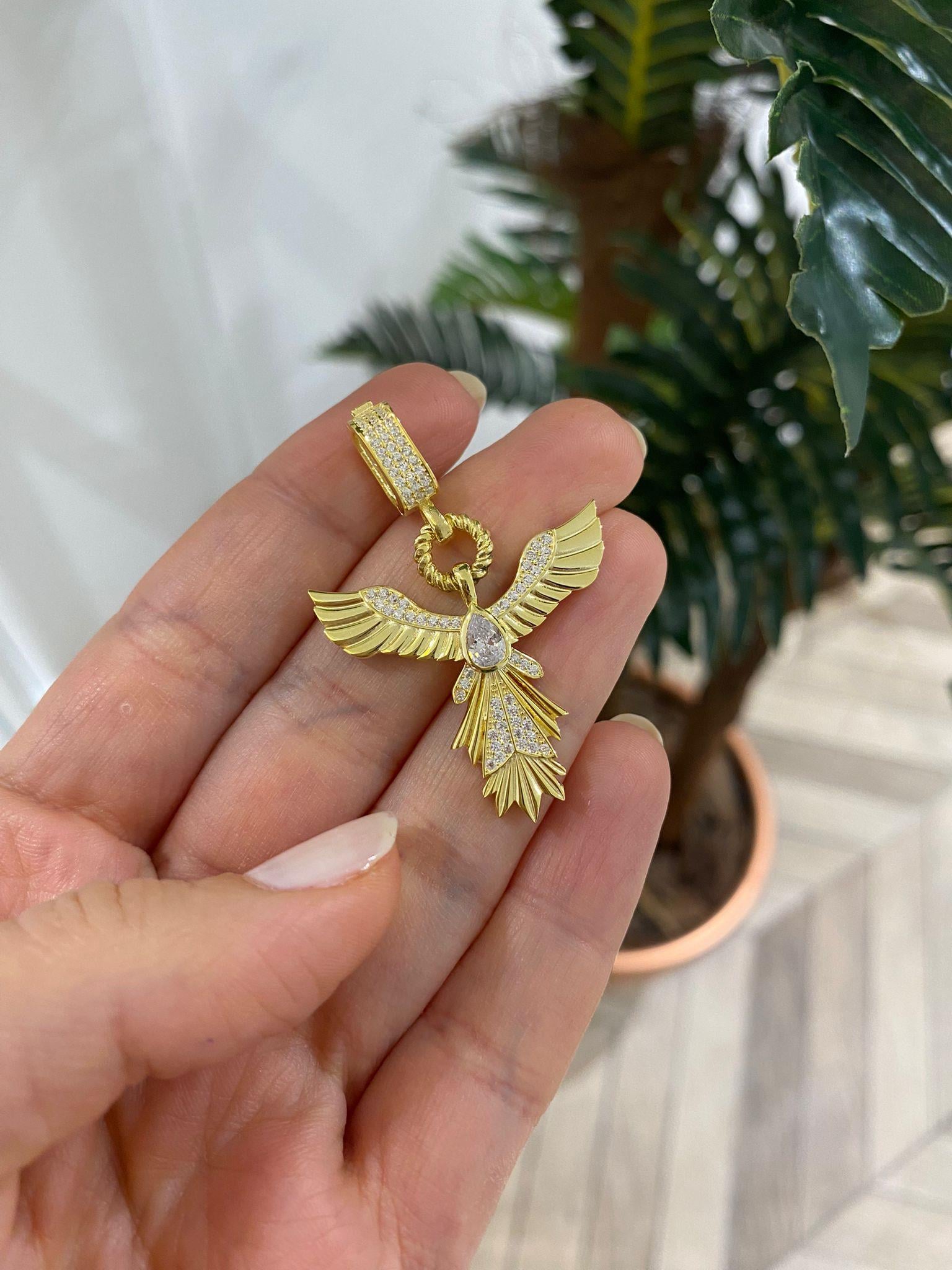 Kadın Gümüş Zirkon Taşlı Anka Charm 