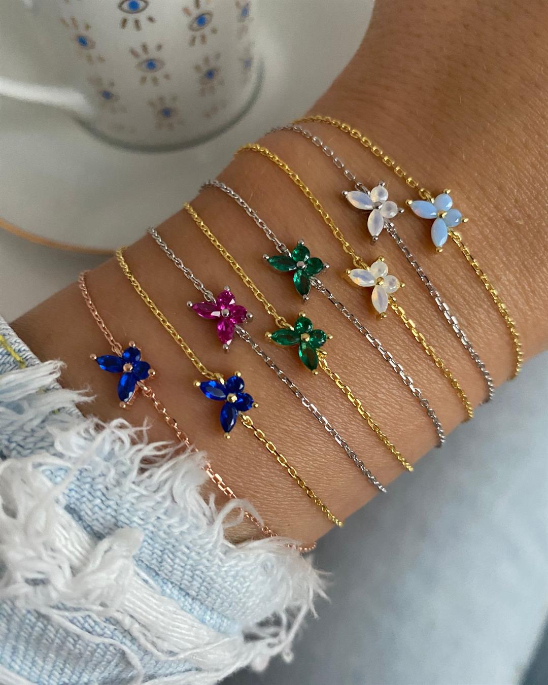 Kadın Gümüş Zirkon Taşlı Bileklik