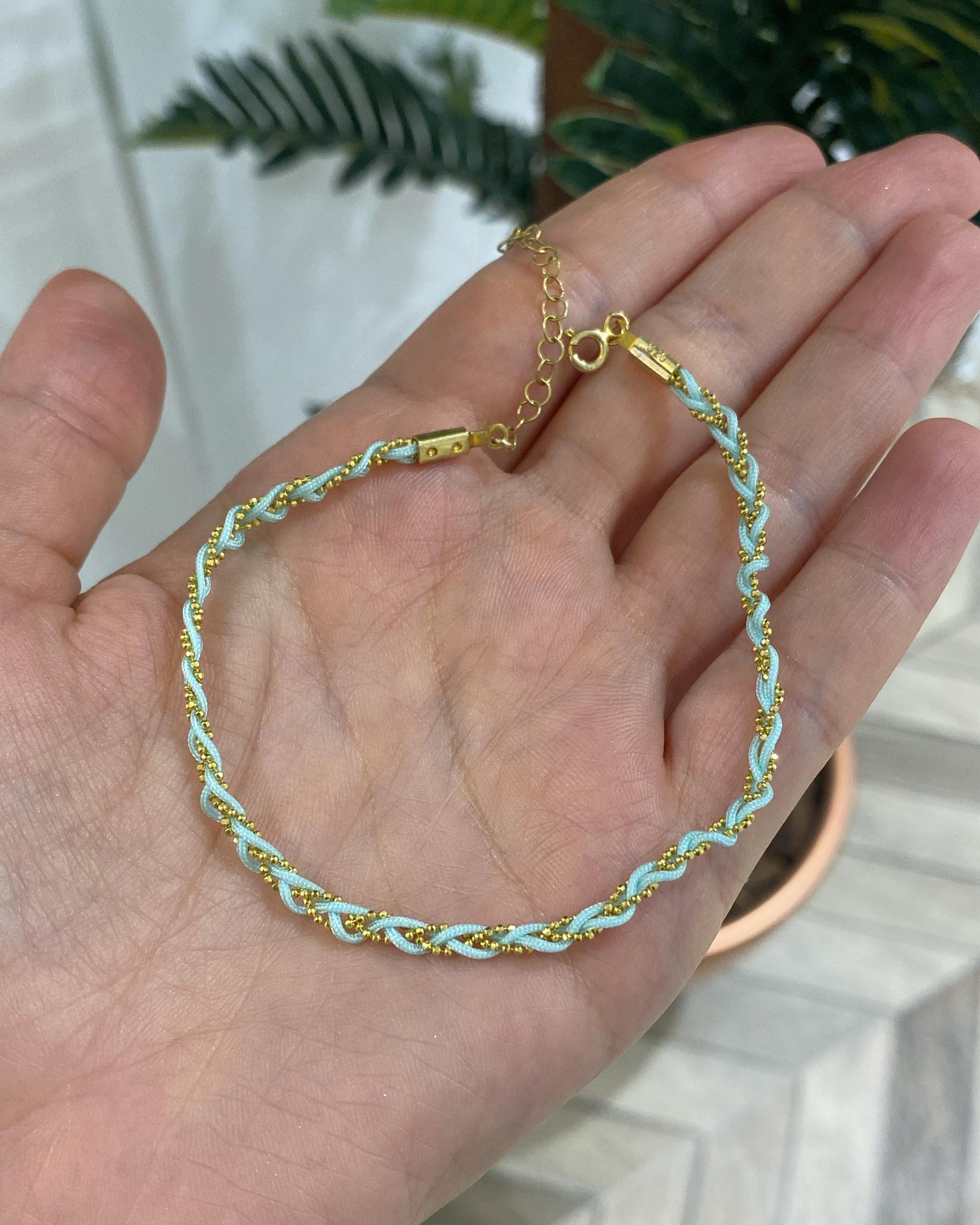 Kadın İpekli İp Gümüş Hal Hal