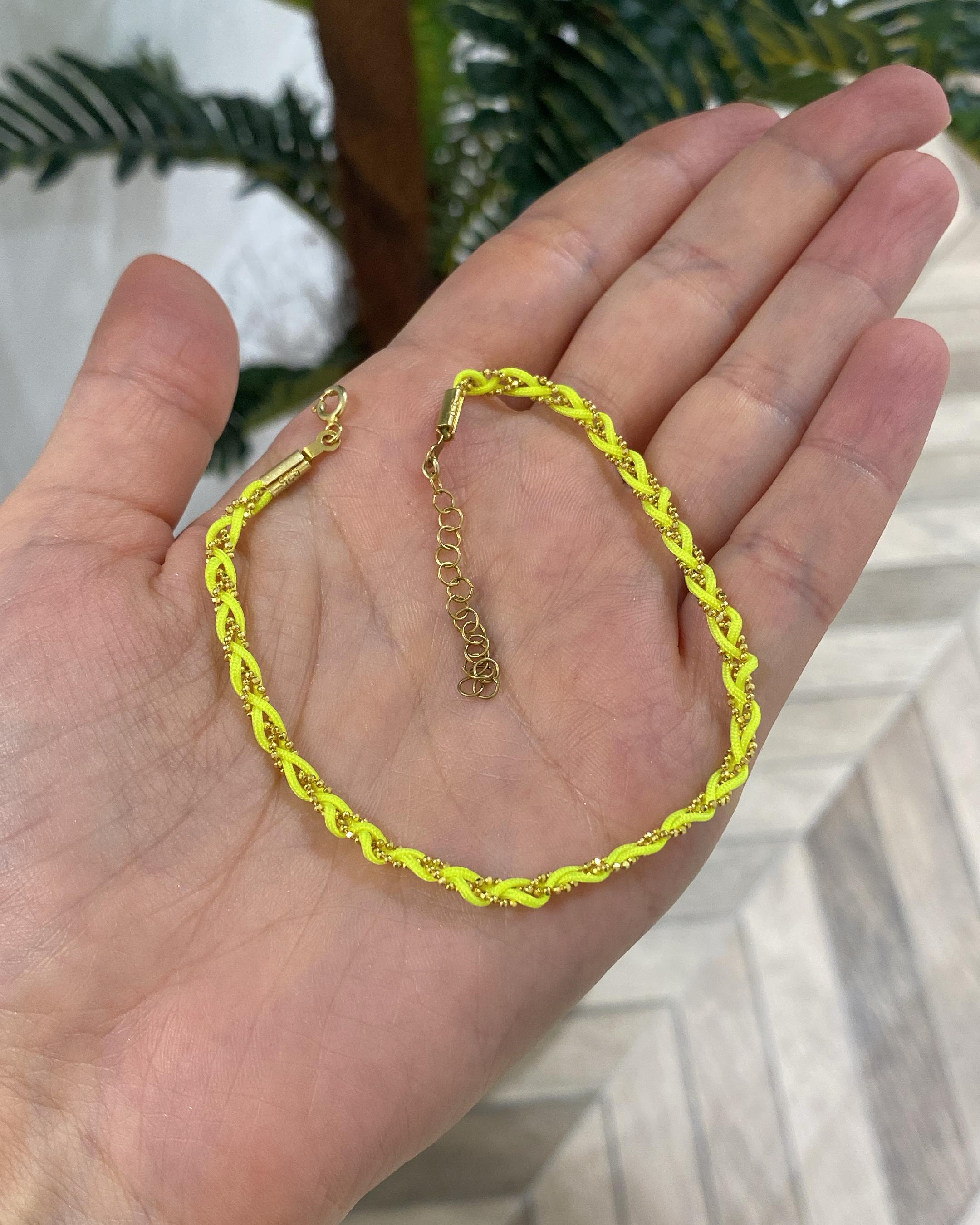 Kadın Neon Renk İpek İp Hal Hal