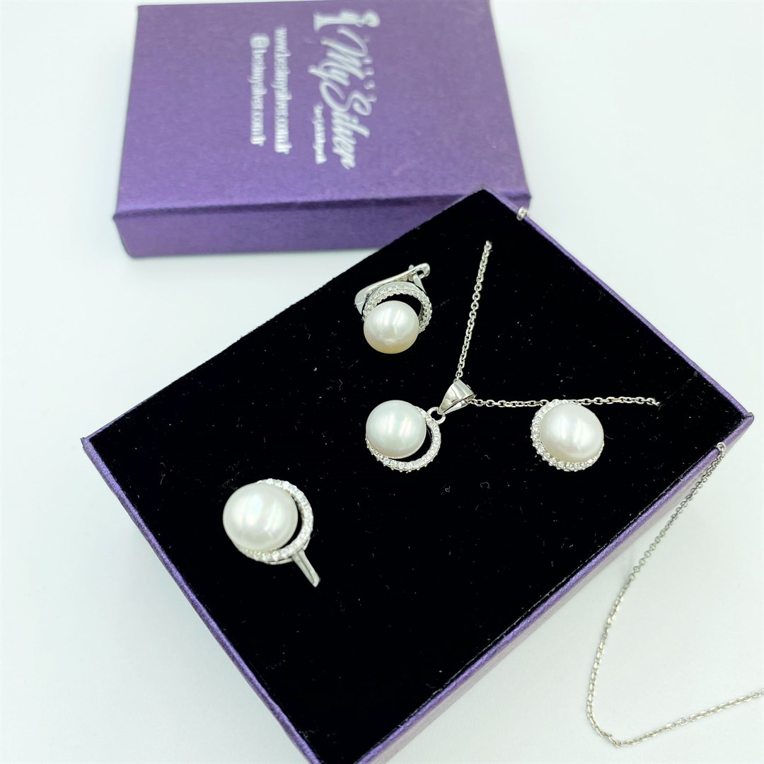 Zirkon Taş İncili Set