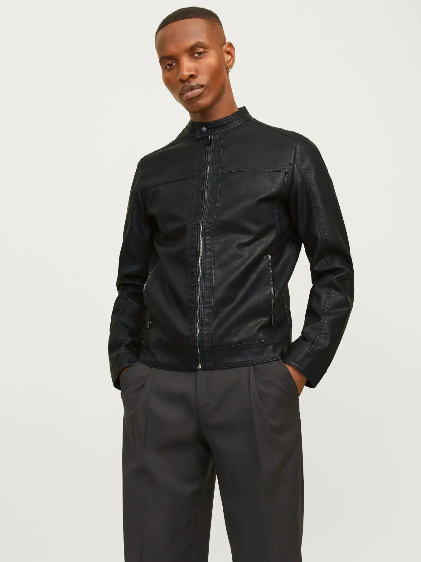 Jack&Jones  Erkek 12182461 Jjewarner Jacket Noos Siyah
