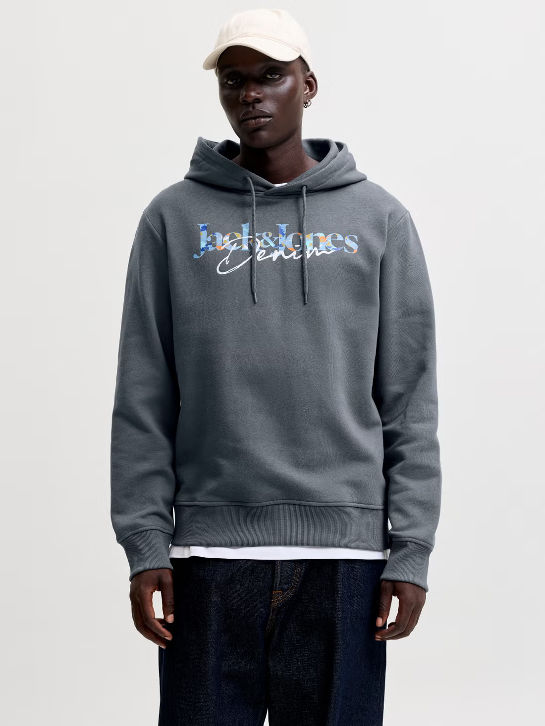 Jack&Jones  Erkek 12298419 Jjaeo Sweat Hood K.Gri