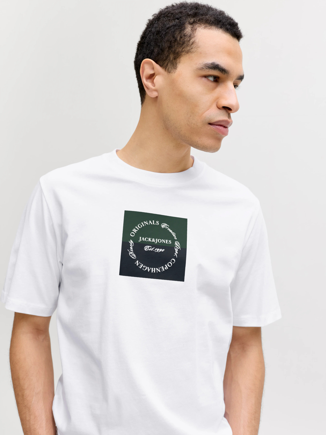 Jack&Jones Orıgınals  Erkek 12290856 Jorcatskılls Square Brandıng Tee Sscn Ln Beyaz