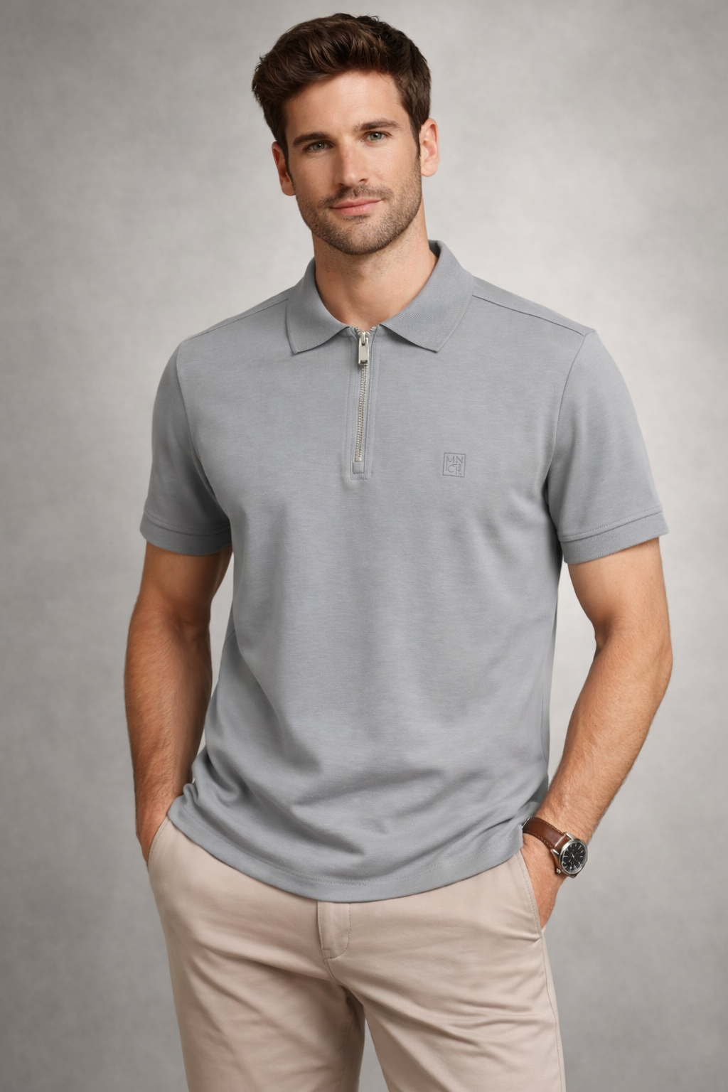 Manche Erkek 21-5349 T-shirt Gri