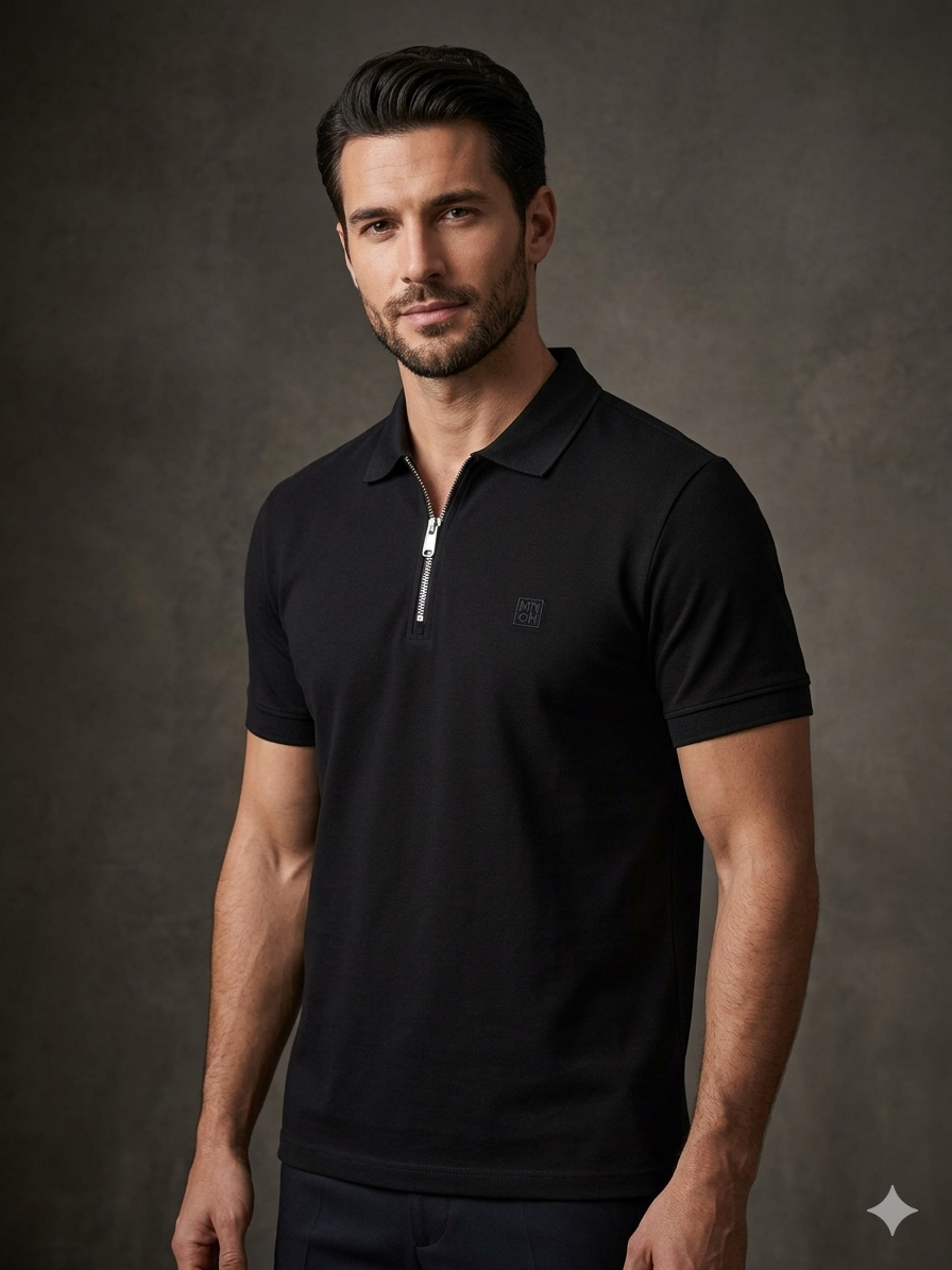 Manche Erkek 21-5349 T-shirt Siyah