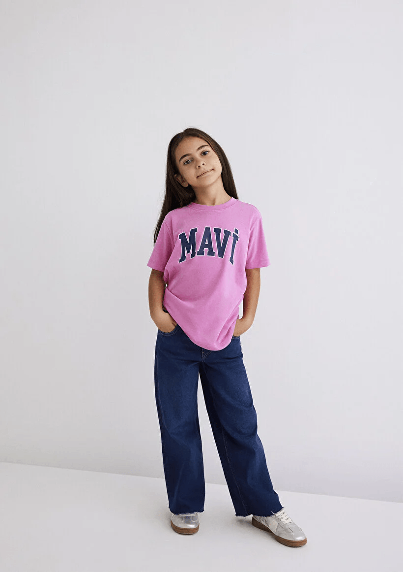Mavi Çocuk M7610109-71033 Mavi Logo Tişört Tatlı Pembe Standart