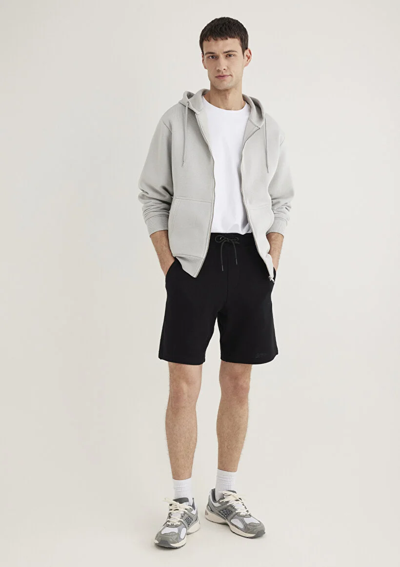 Mavi Erkek M066694-900 Örme Şort Siyah Siyah