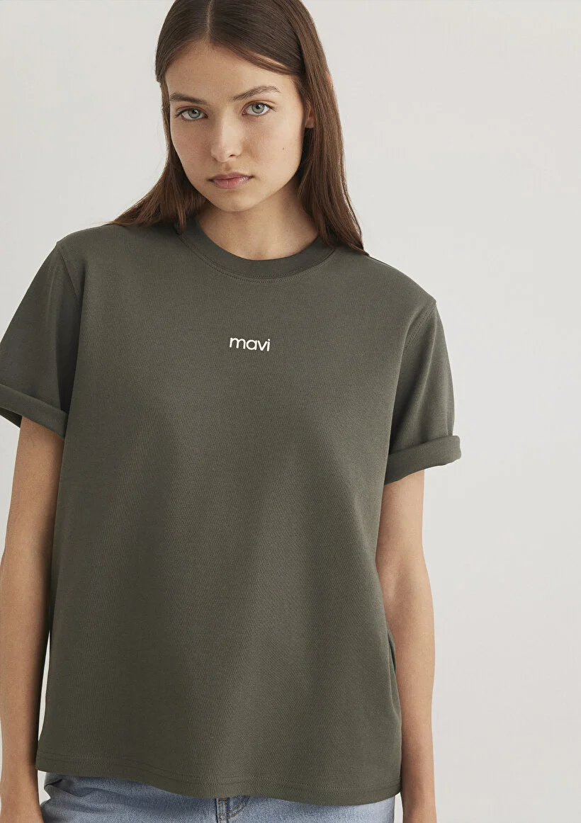 Mavi Kadın M1612829-71553 Logo T-Shırt Beluga Standart
