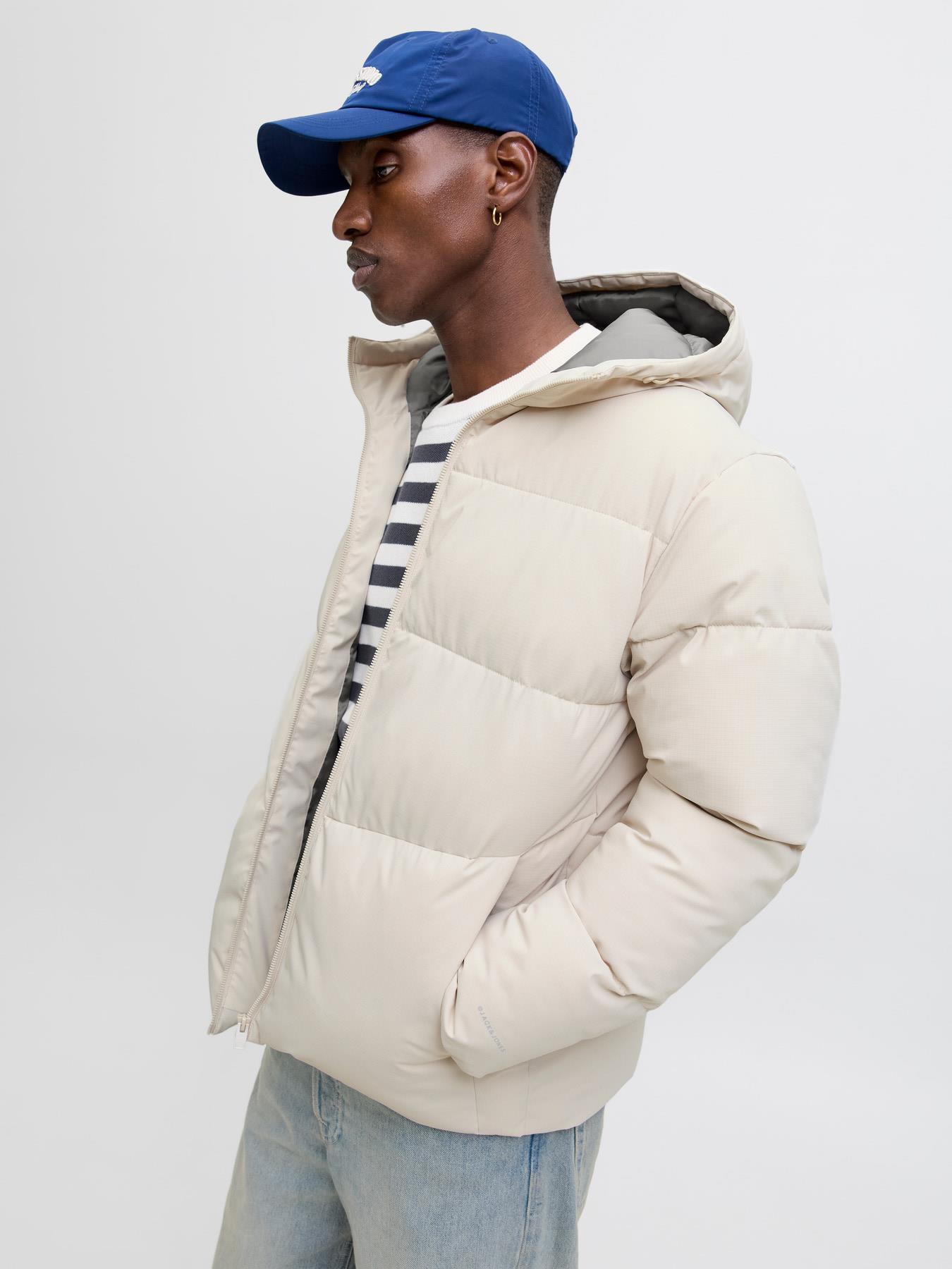 Jack&Jones Erkek 12283517 Jjglobal Puffer Jacket Krem
