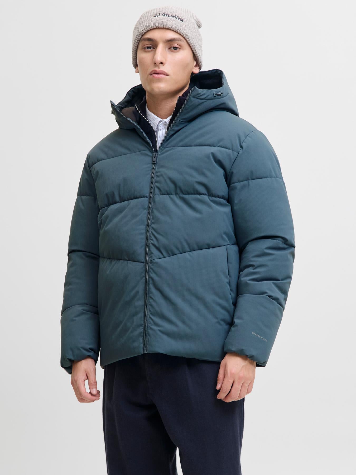 Jack&Jones Erkek 12283517 Jjglobal Puffer Jacket Petrol