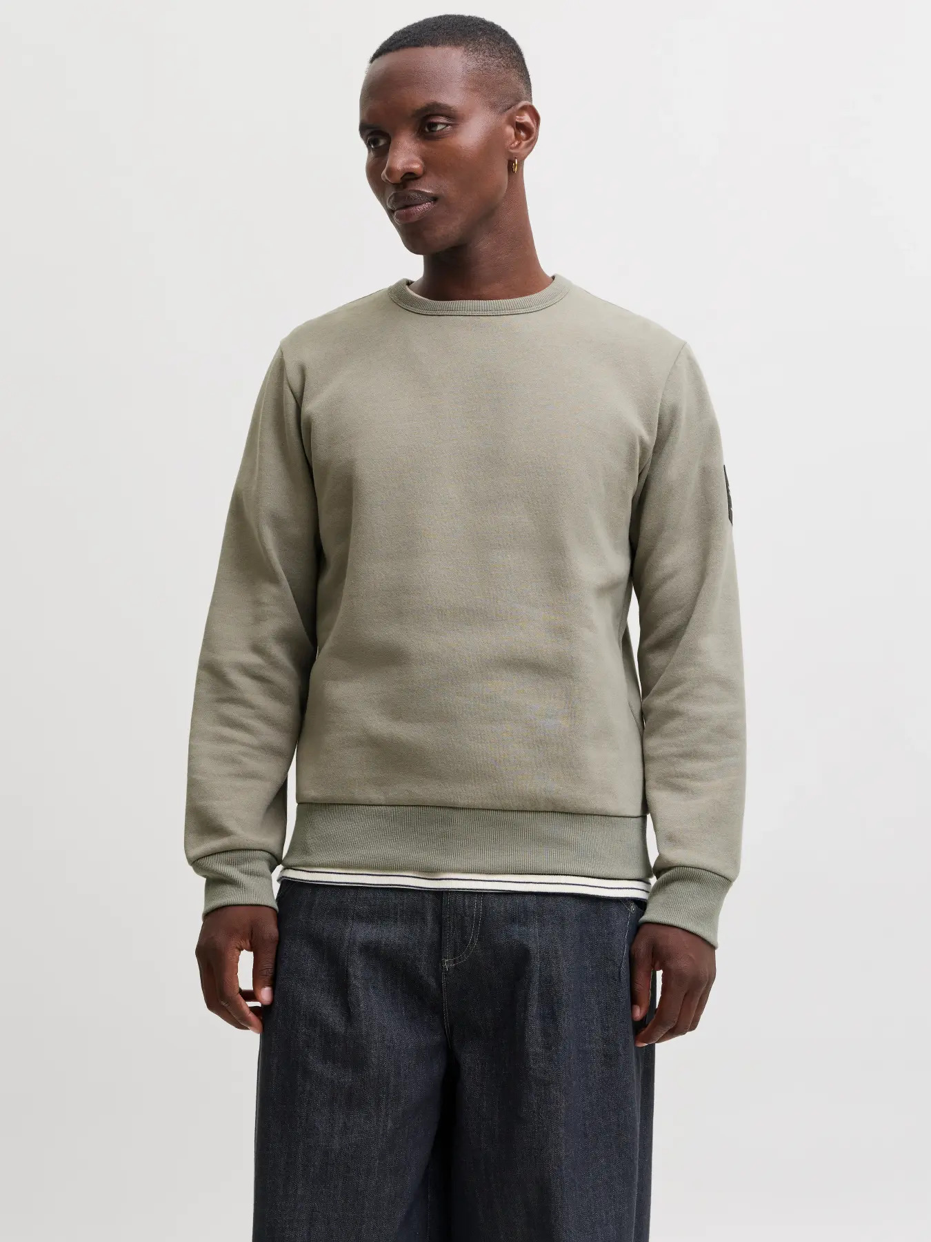 Jack&Jones  Erkek 12298440 Jjcleveland Sweat Crew Neck Ln Sweatshirts A.Haki