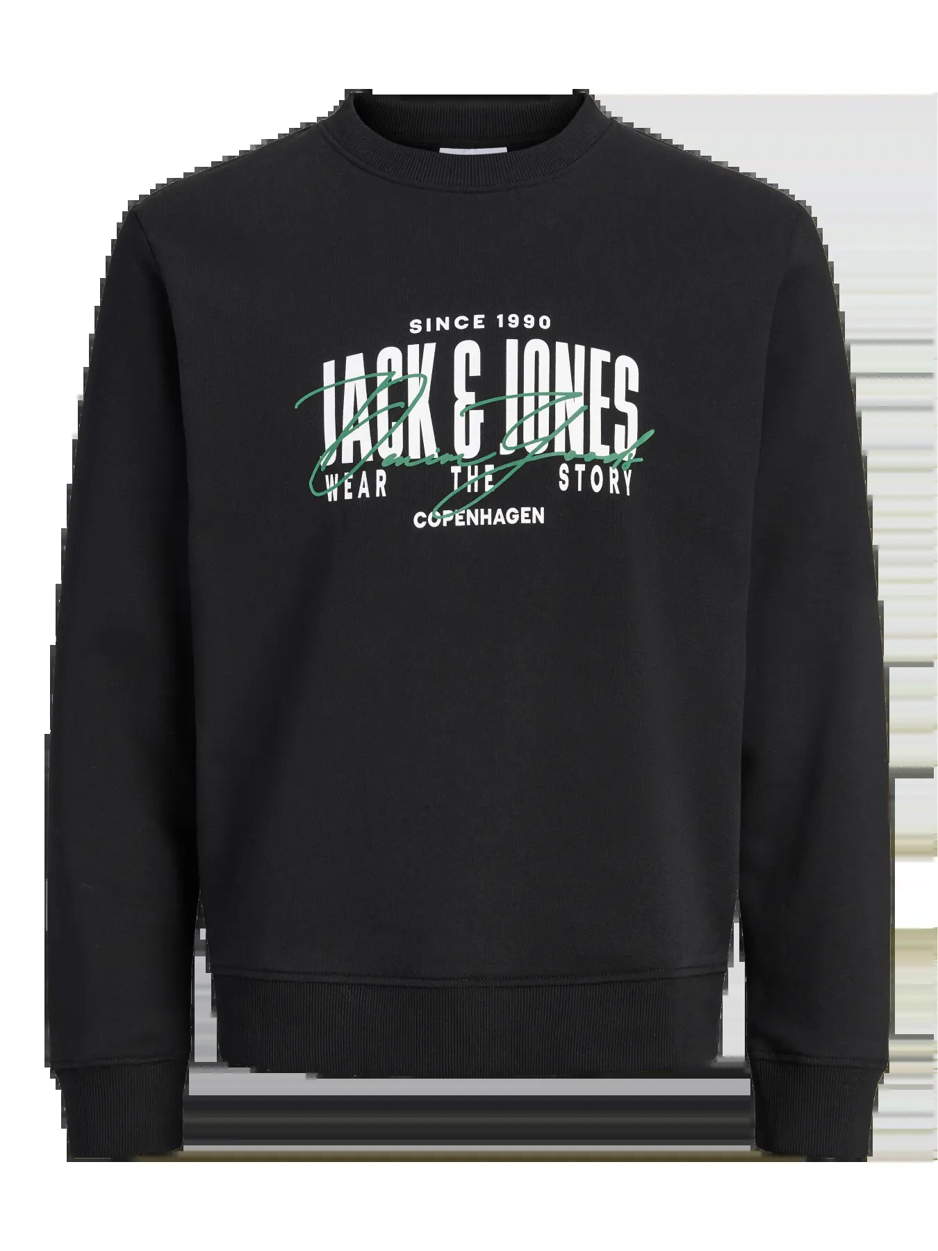 Jack&Jones  Erkek 12298492 Jjaero Sweat Crew Neck Siyah